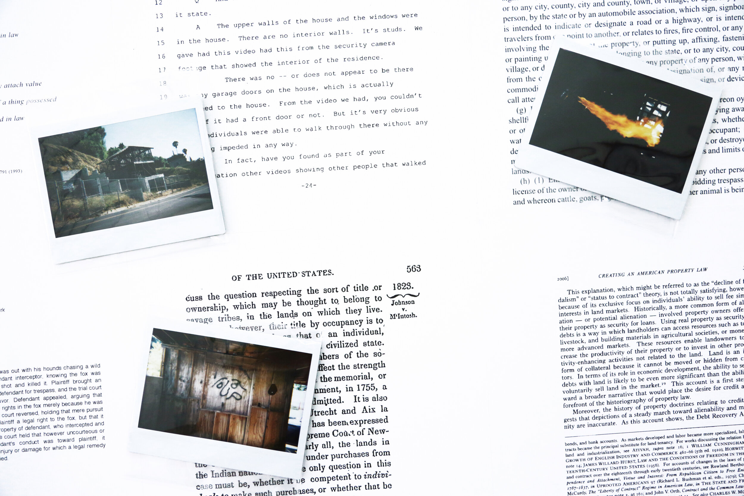  Detail view of   Tarik Garrett &amp; Kevin O’Neill   1  2021 Polaroids, inkjet prints on paper, wood 64 x 58 x 2.5 inches 
