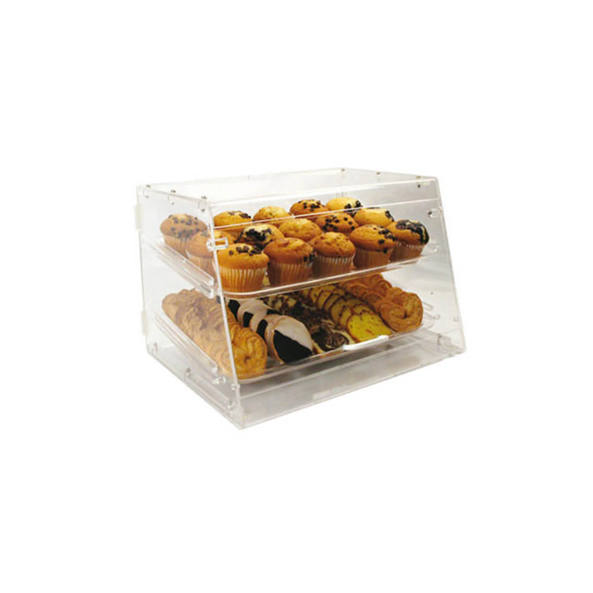 Winco ADC-2 2 Tray Acrylic Bakery Display Case With Rear Doors.jpg
