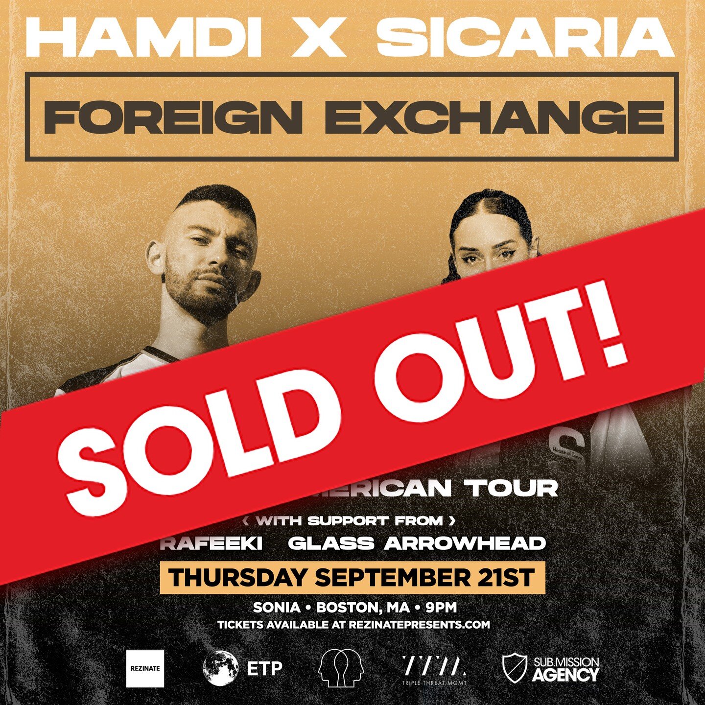 We just put 10 more tickets online available for sale. These are the very last tickets available. Venmo list is now closed. There will be no tickets available at the door! 

@hamdimusic 
@sicariaonline 
@rafeeki_music 
@glass_arrowhead 
@soniamideast
