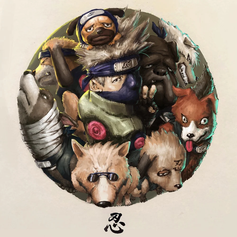 Kakashi and Dogs (NARUTO)