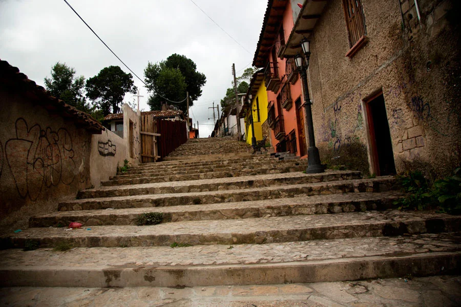 Subida a la parte más antigua de San Cristóbal de las Casas.