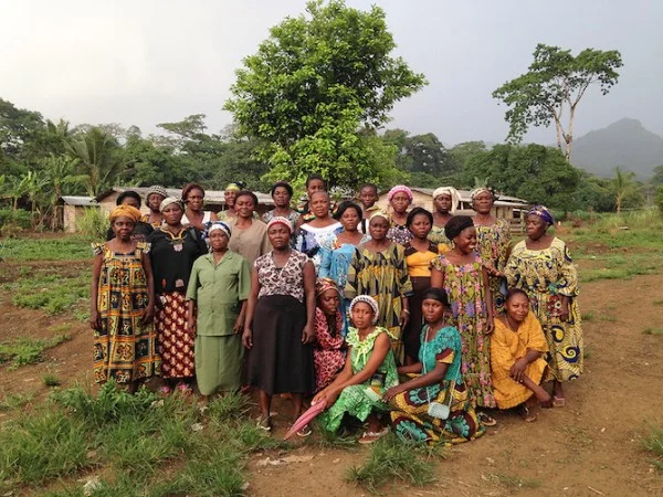 The elected female members of the Babubock Water Committee. Photo credit: Water Collective