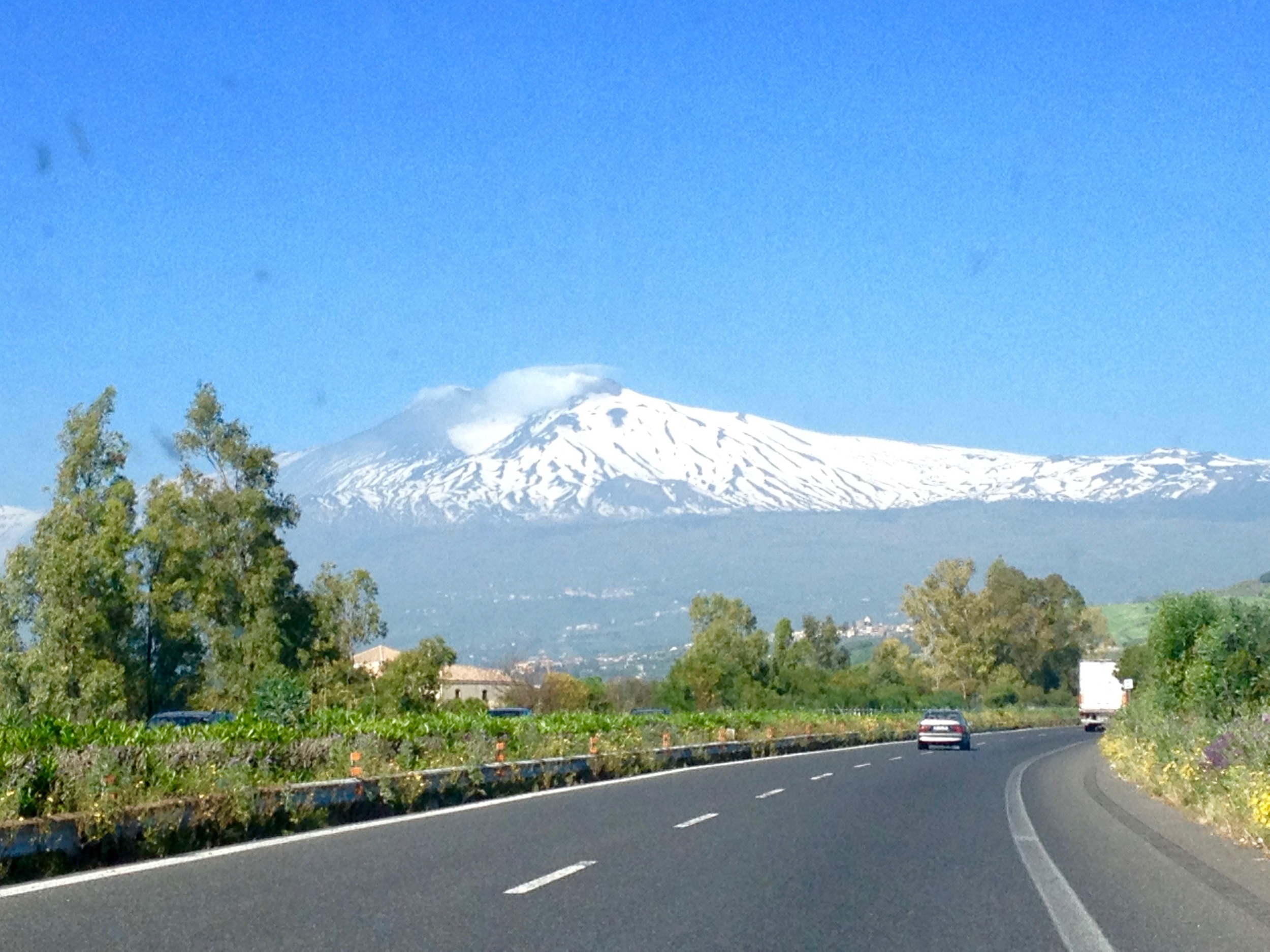 Mt. Etna in Sicily...like so many volcanoes and Italians, it hasn't stopped smoking!