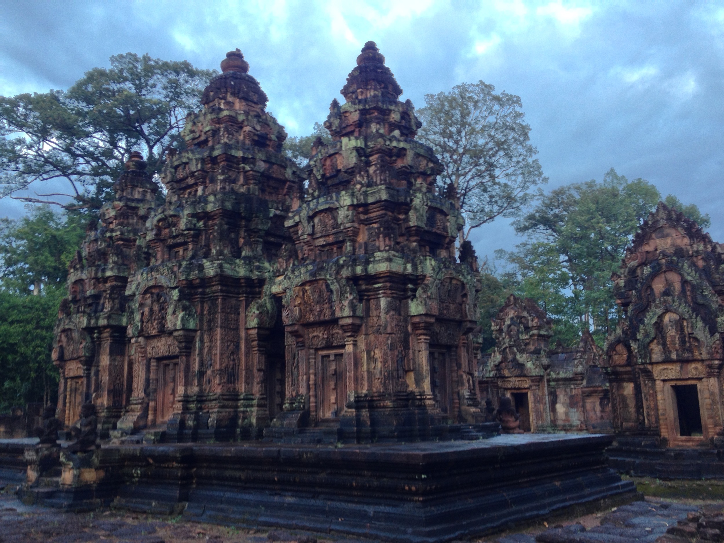 Finally on to Siem Reap to visit Angkor Wat and the other surrounding temples. This is Banteay Srej, or the Citadel of Women, recognized as a tribute to the beauty of women. A big part of the "wow factor" of these sites isn't so much the temples themselves as it is their surroundings and the mood they convey. This was shot just after a tropical downpour and the light captures some of that feeling. Sometimes you have to mentally photoshop out the other tourists in order to get the full effect, but it's not too hard to do this.
