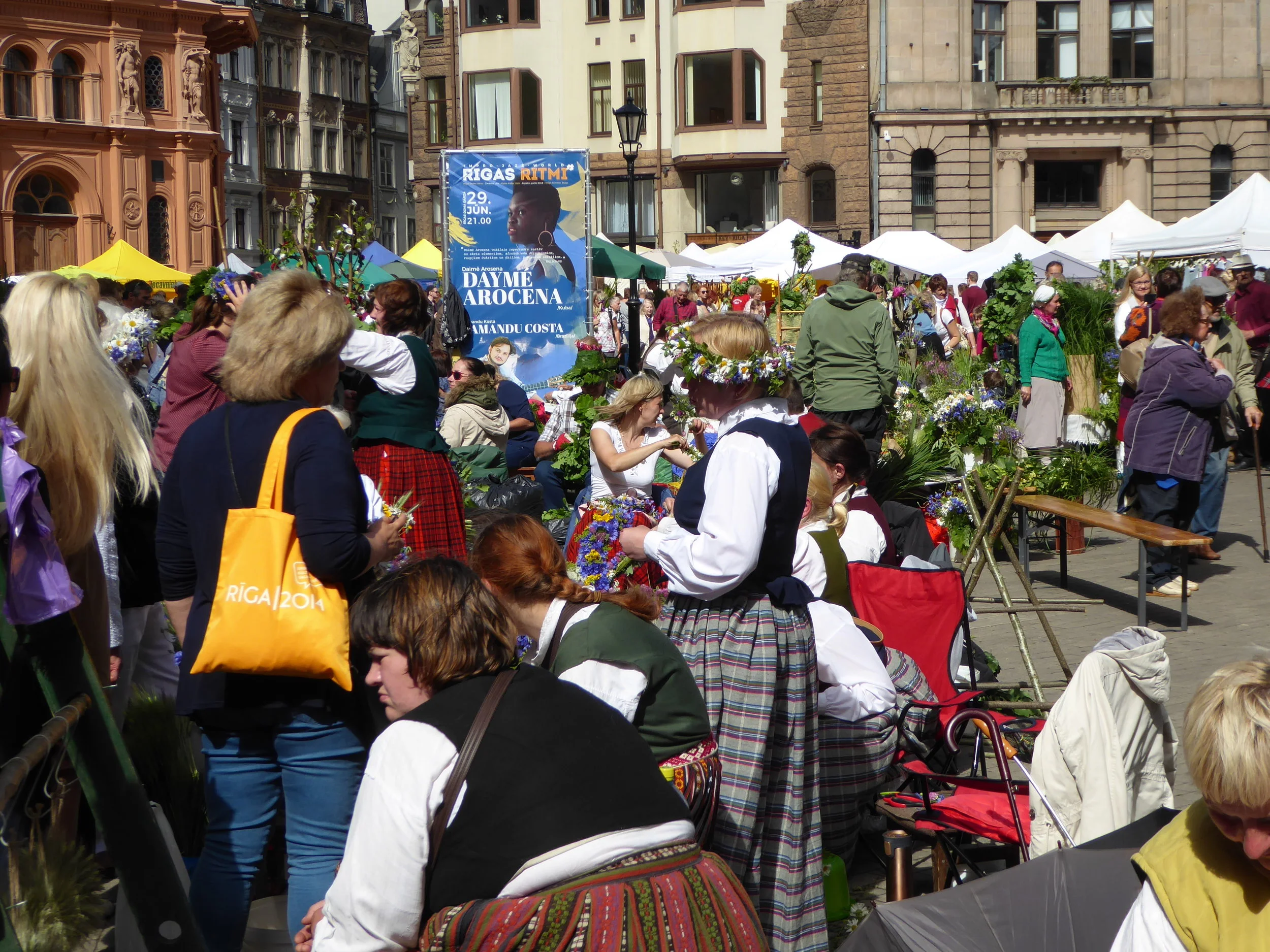 Women are busy making and selling wreaths to celebrate the longest day of the year.
