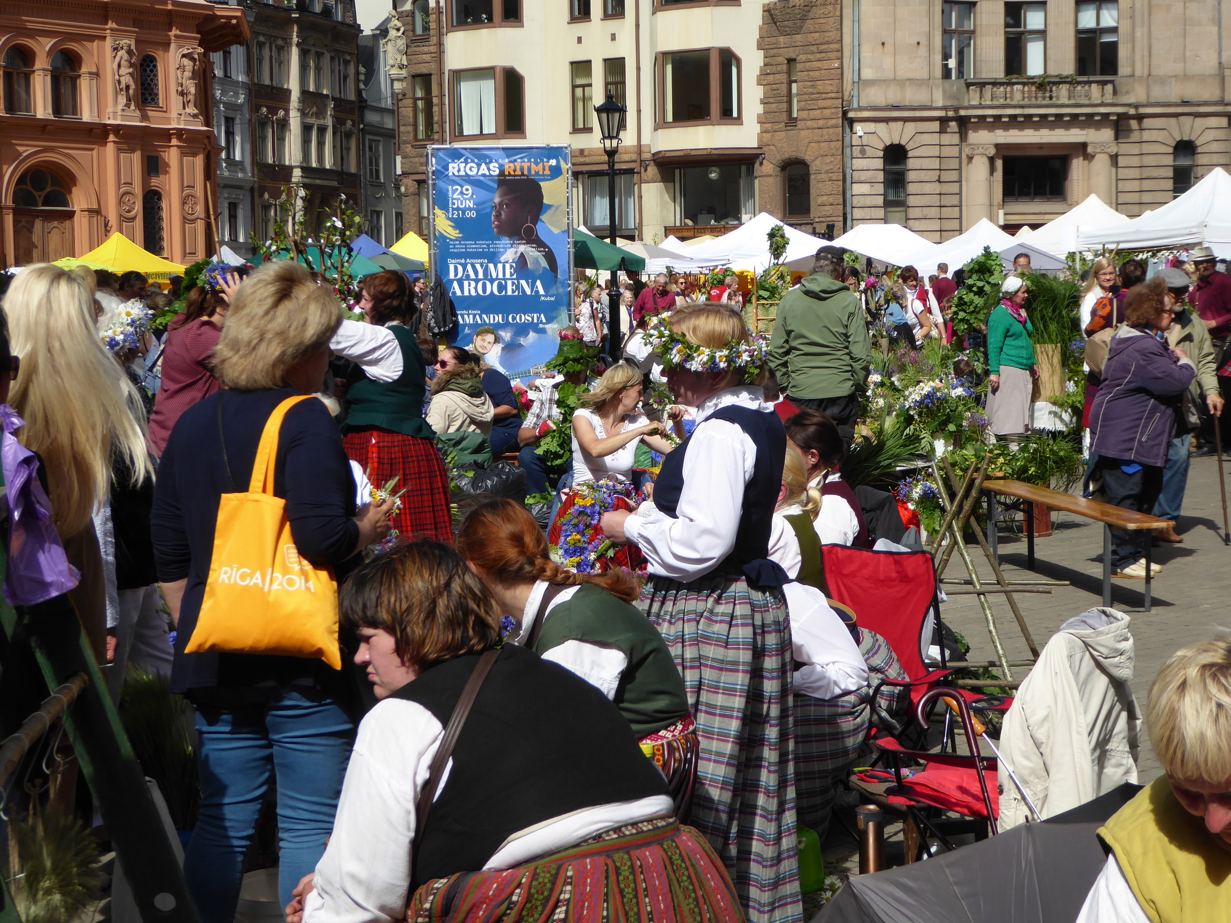Women are busy making and selling wreaths to celebrate the longest day of the year.