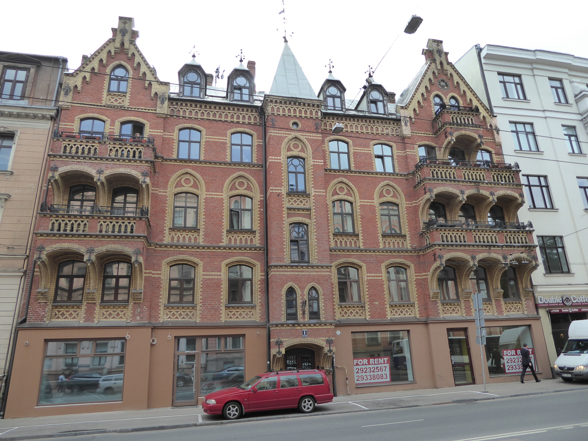 A morning walking tour takes us past these art nouveau style buildings in Riga.