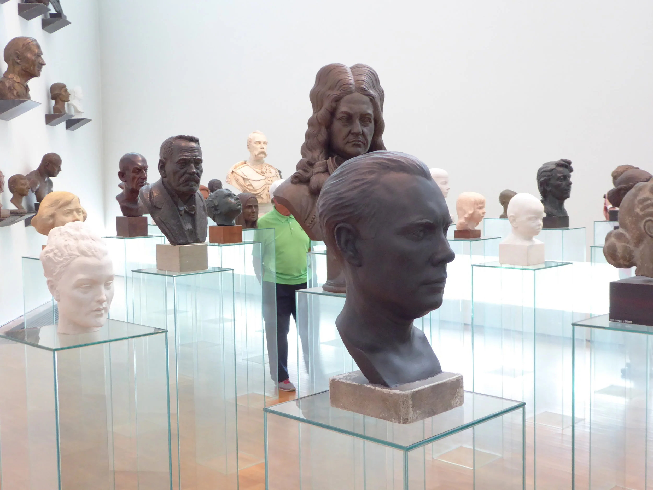 A room full of heads at the Kumu art museum in Tallinn, Estonia.
