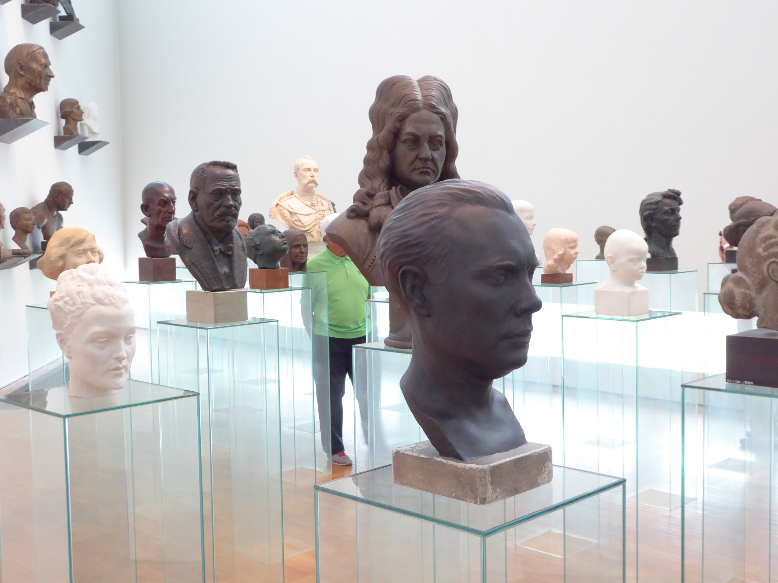 A room full of heads at the Kumu art museum in Tallinn, Estonia.