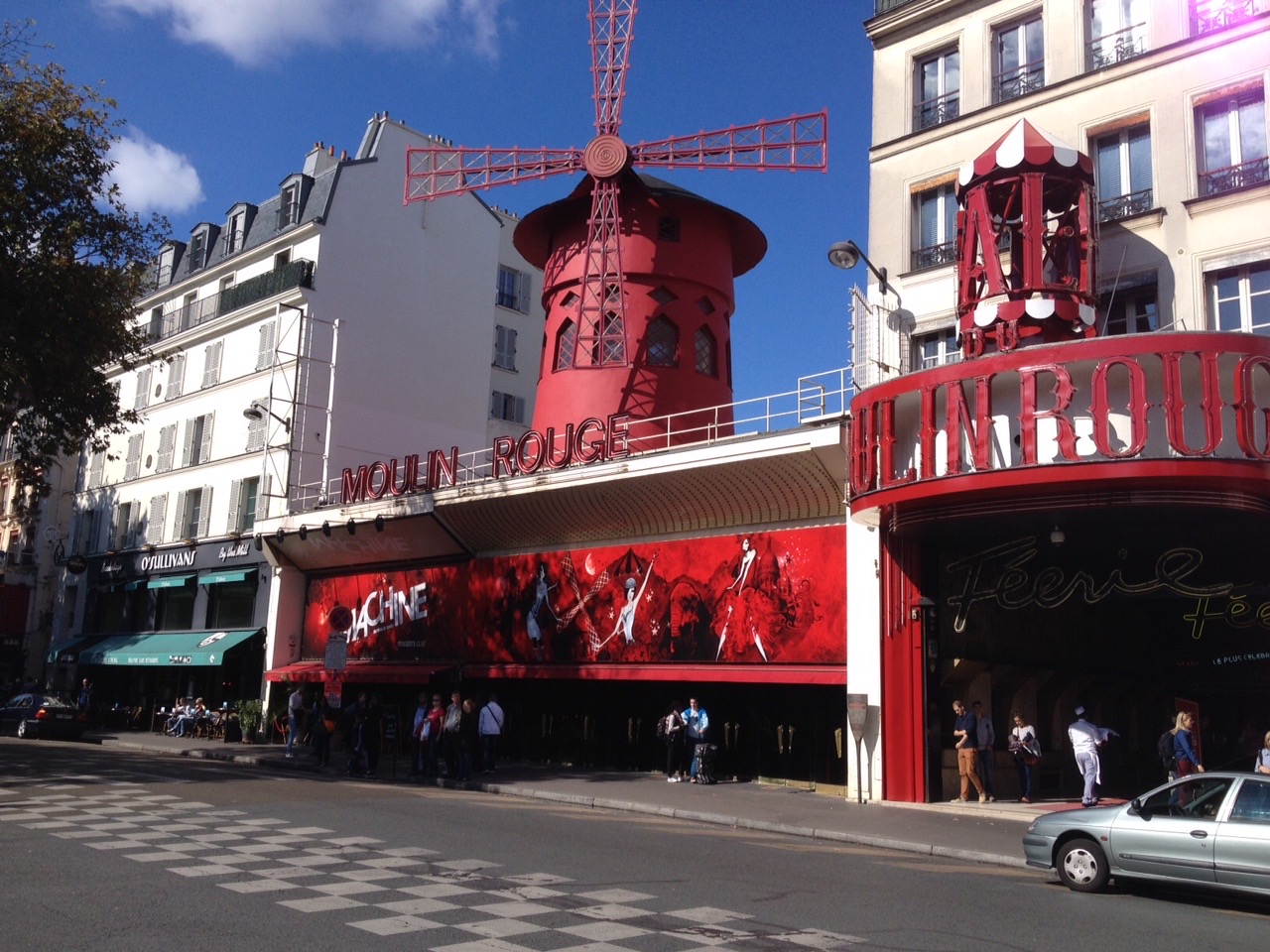 The iconic Moulin Rouge...a bit seedy and tired looking these days, but many good kabob shops in the neighborhood.