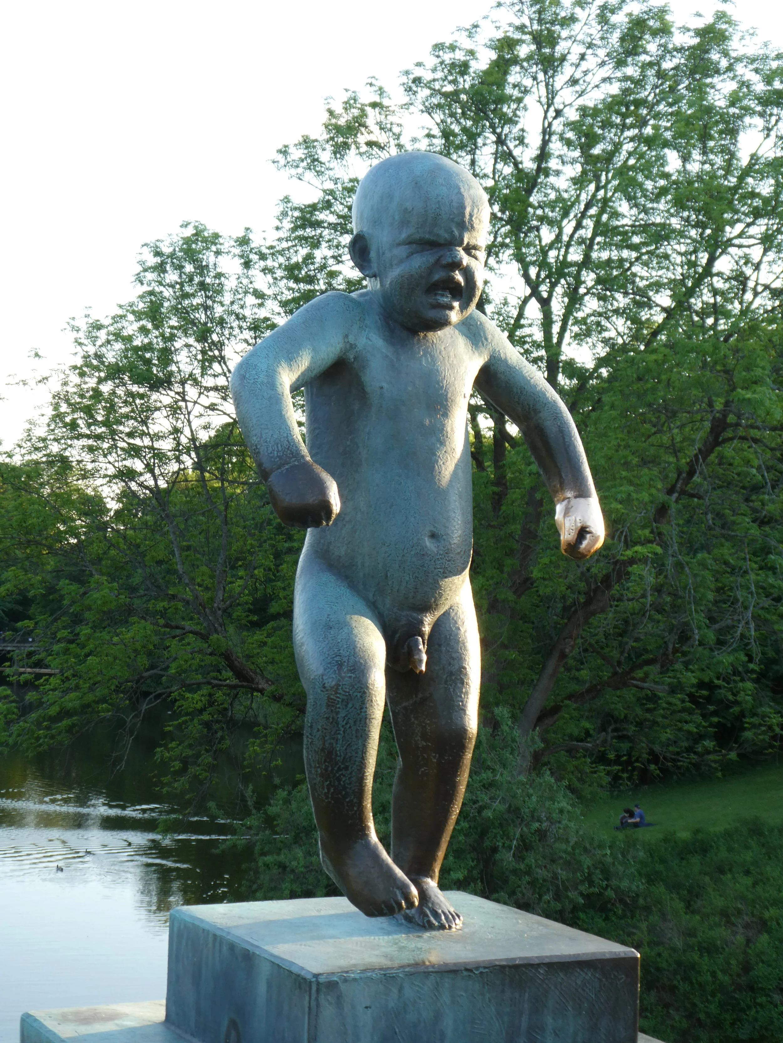 Sculpture by Gustav Vigeland in Vigeland Park. Supposedly Vigeland gave the boy a candy, then took it back to get this reaction.