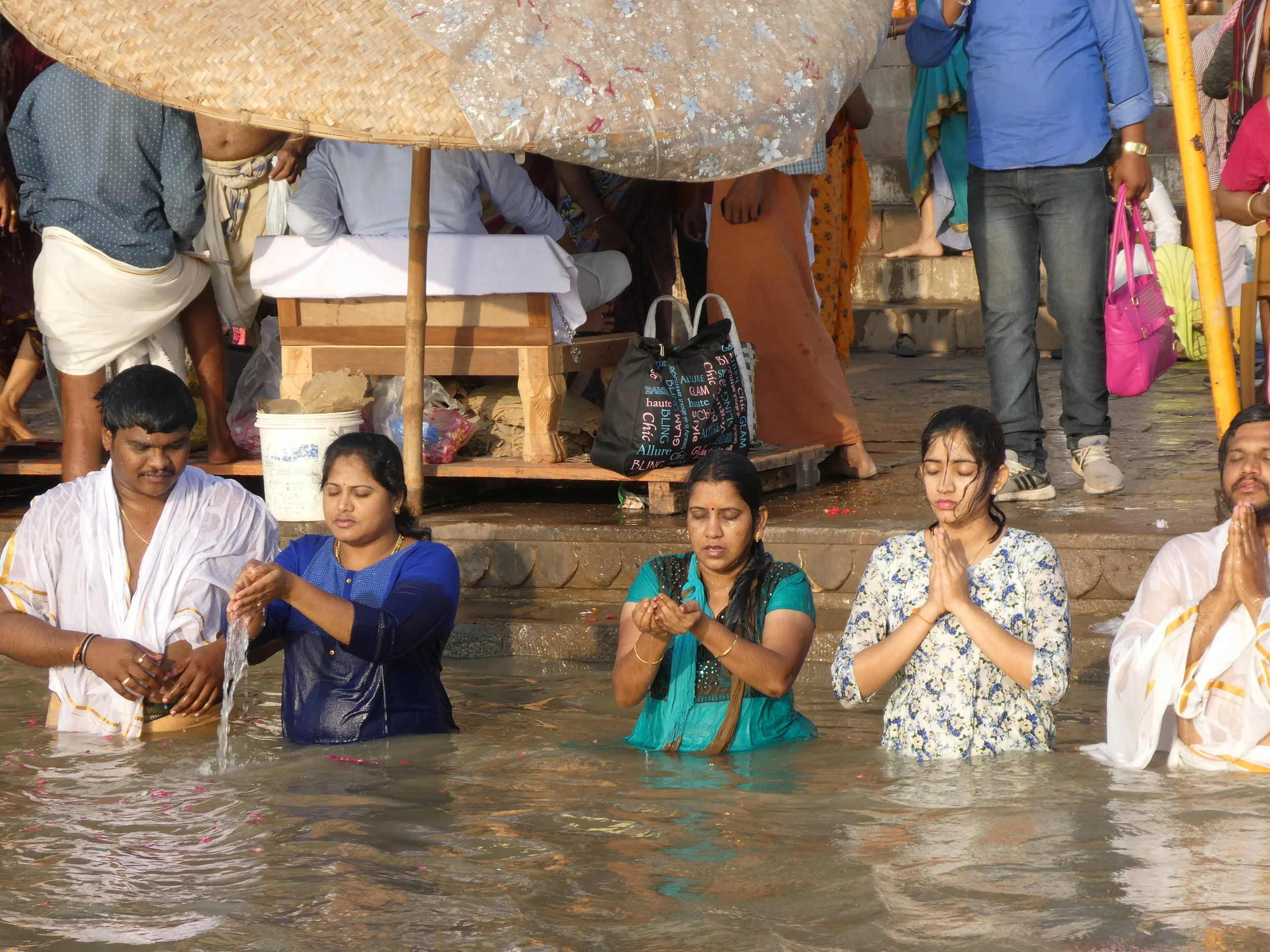 Daytime on the ghats of Varanasi.