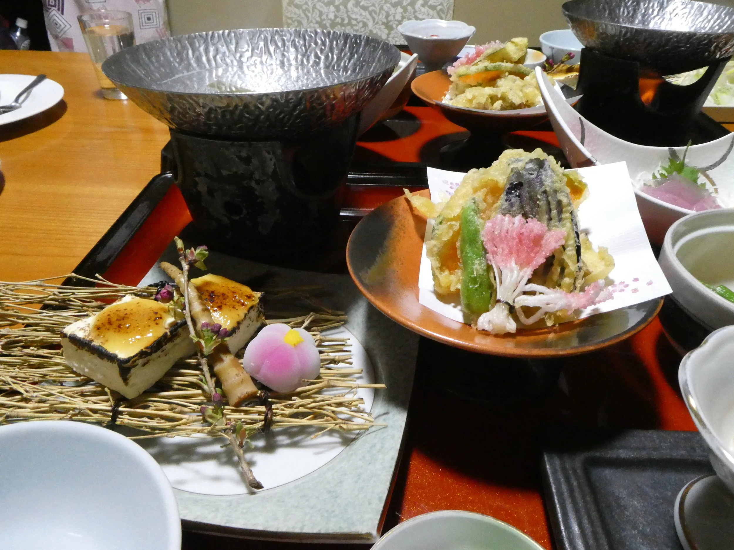 Dinner at our Ryokan in Nikko. It is as much a work of art as a meal, but who knows what it all is.