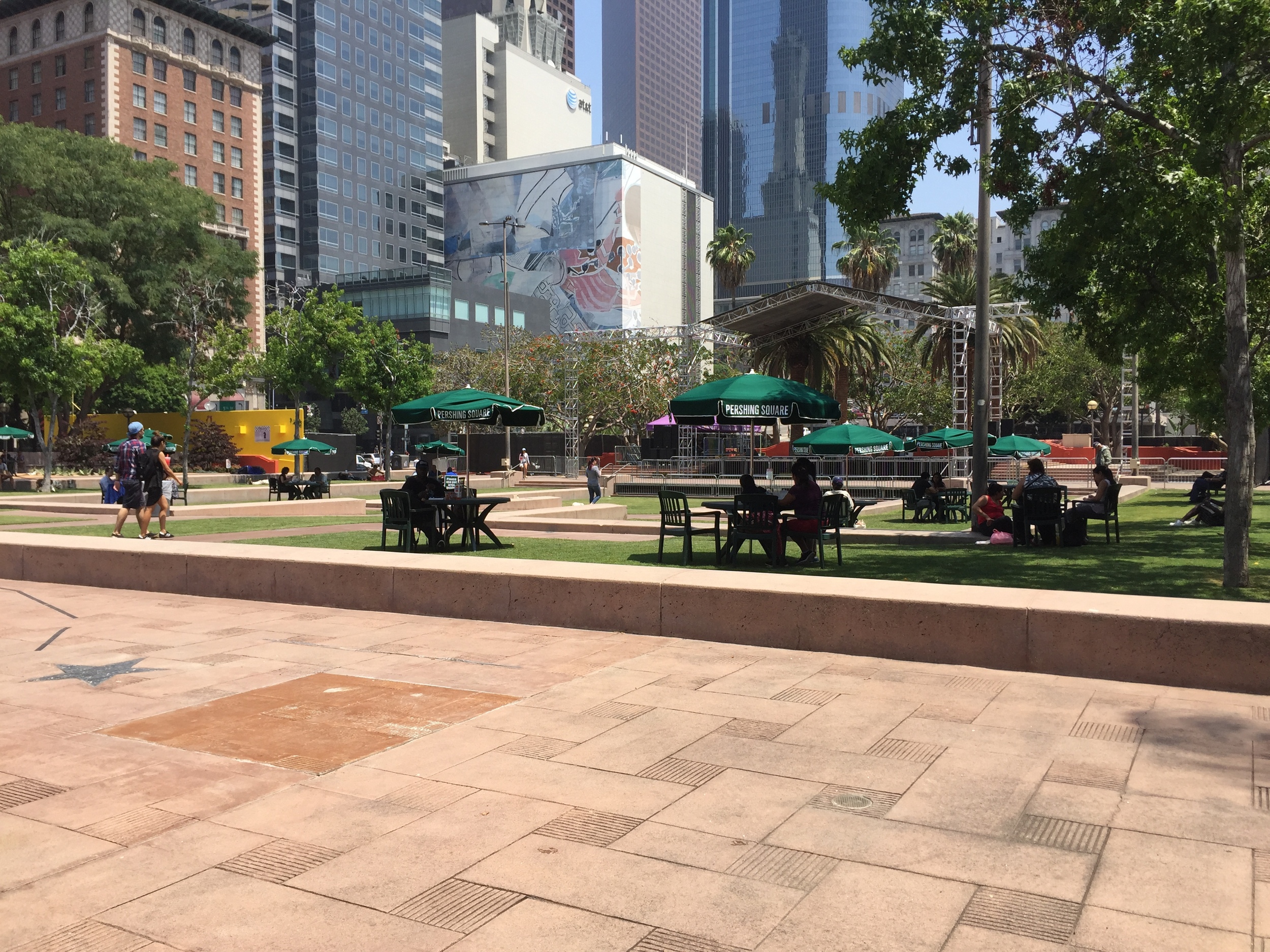 New tables and umbrellas for lunchtime patrons. (photo by David Douglass-Jaimes)