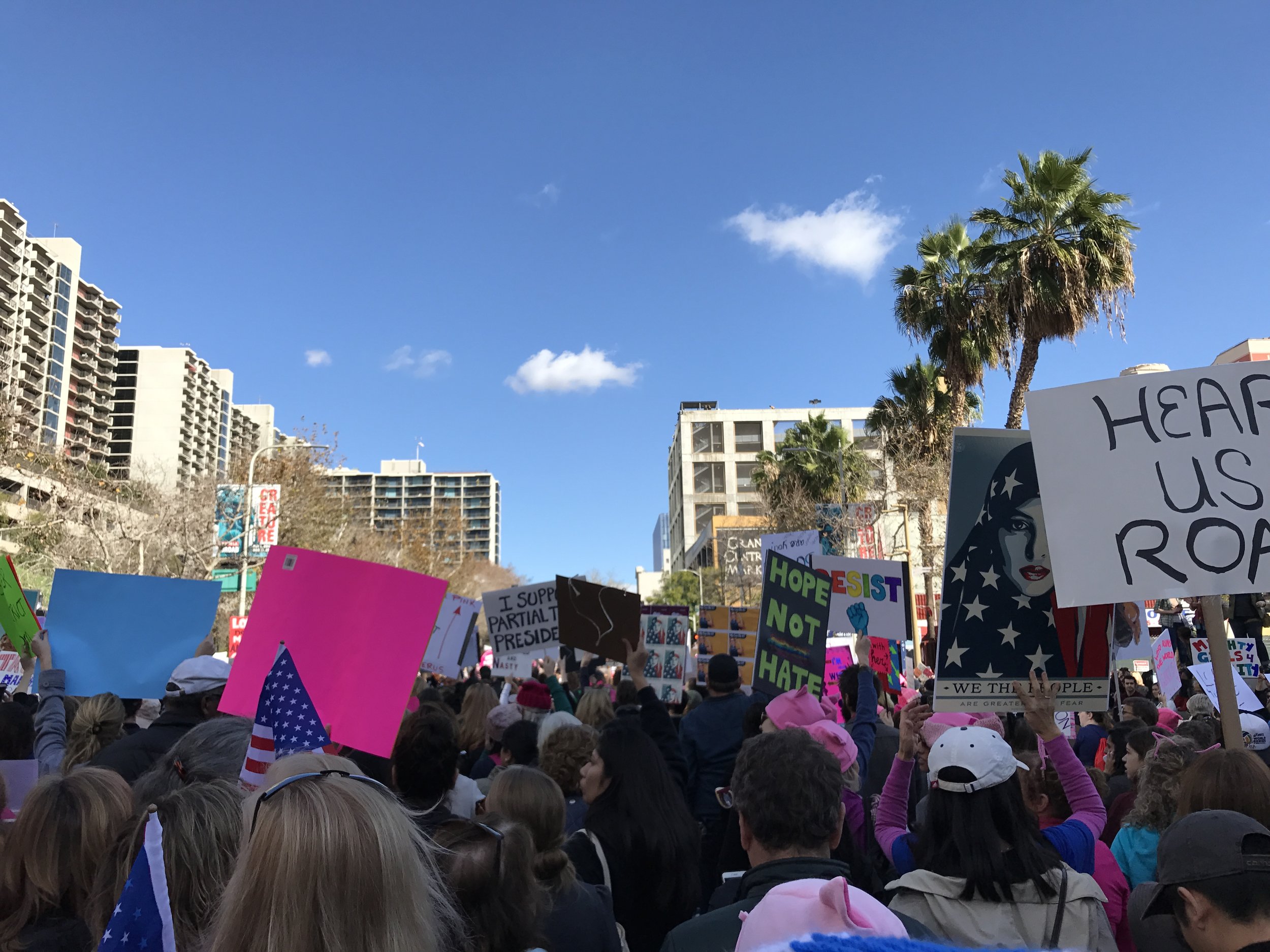 Marching up Hill Street.