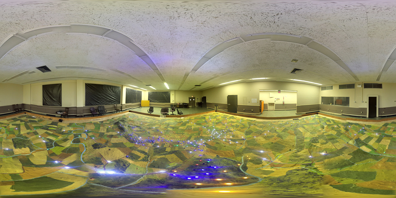 A 360 photo as it appears in "flattened" form.