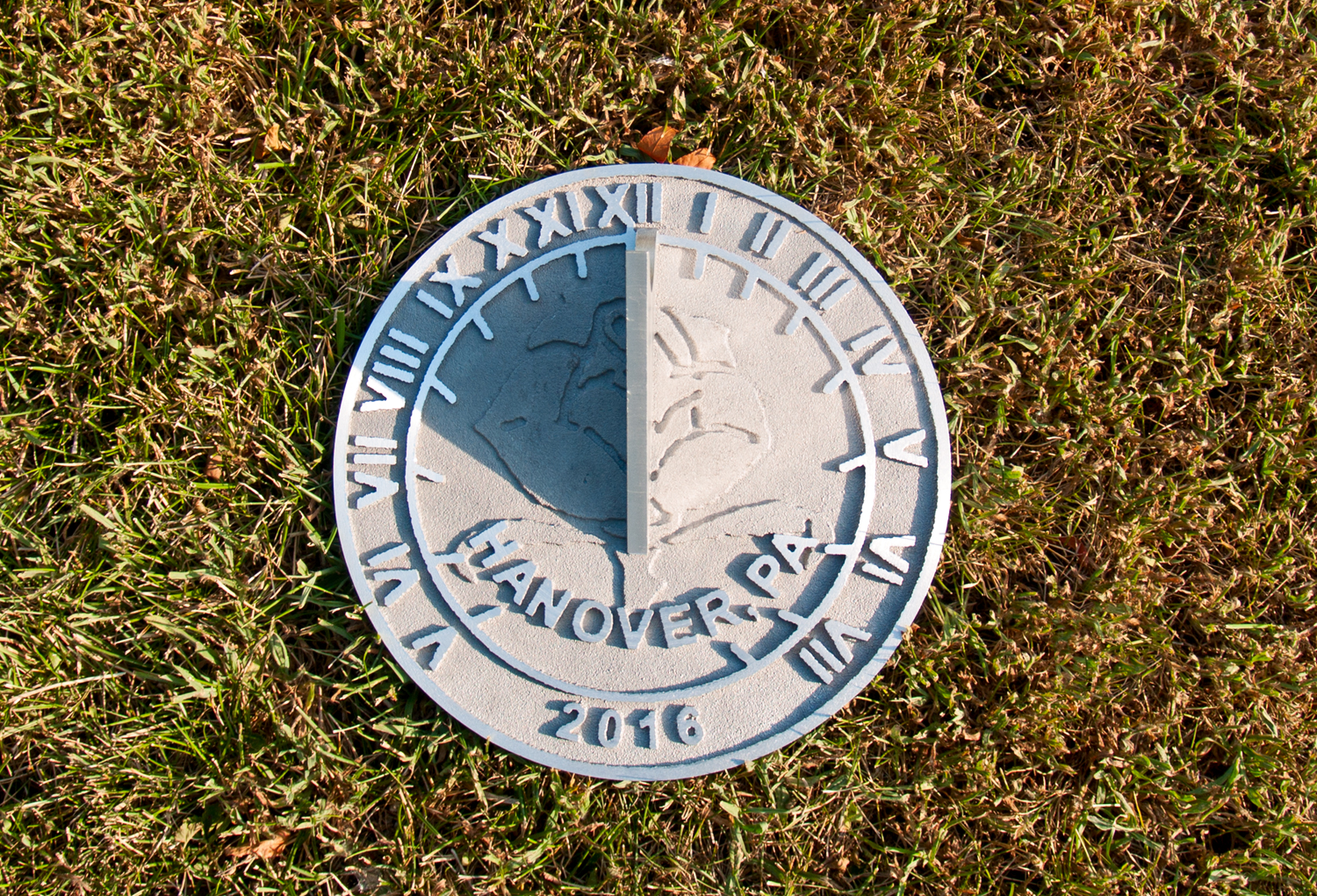 Pointing north to provide accurate time for its unique location.