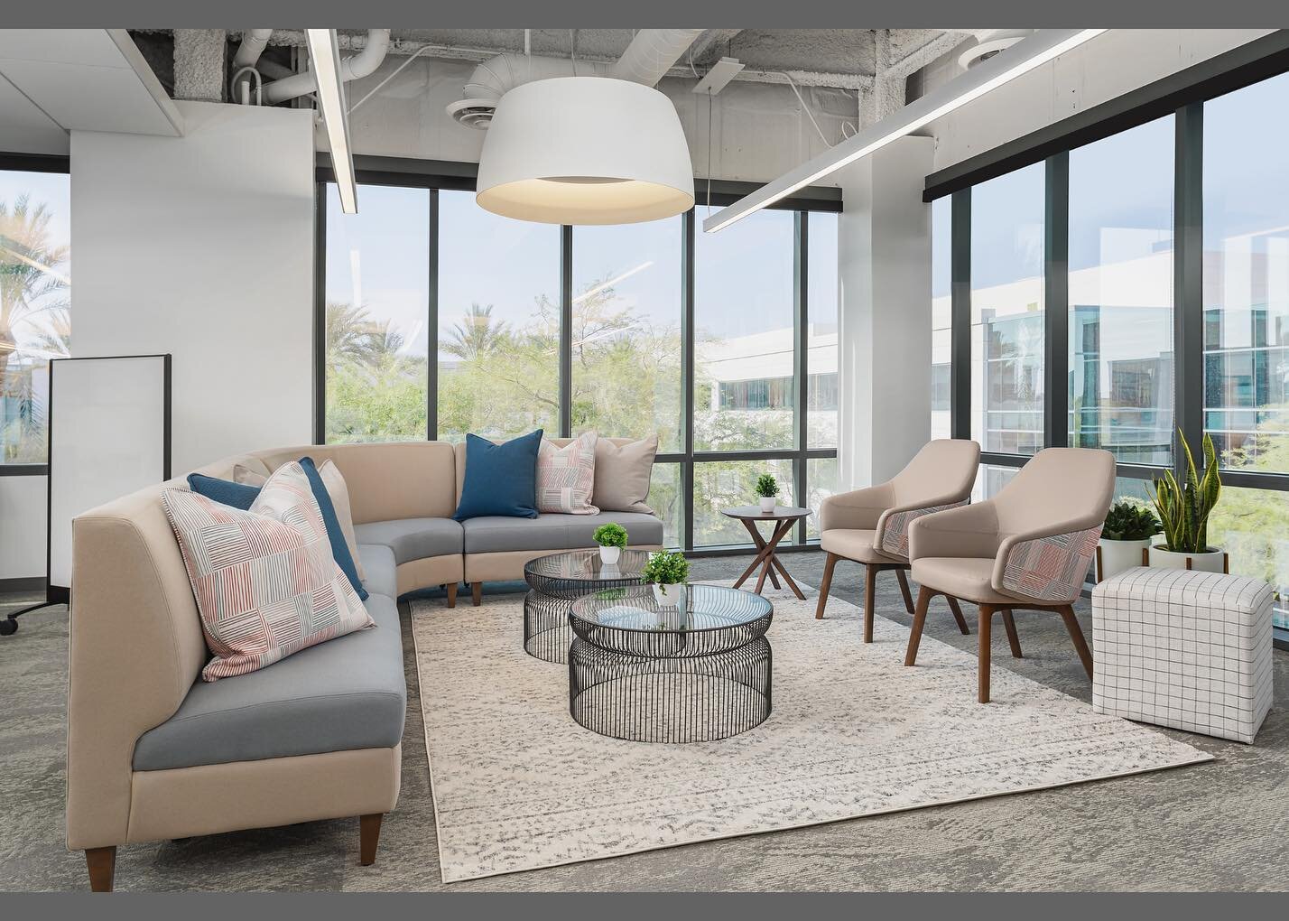 Look at this open, airy and gorgeous office for @symmetrysoftware, featuring some of our favorite products!
 
Image 1: @ofs Coact lounge, Kasura chairs, Boost ottoman &amp; Beck end table
Image 2: @ofs Rowen lounge &amp; bench, Kosa coffee tables
Ima