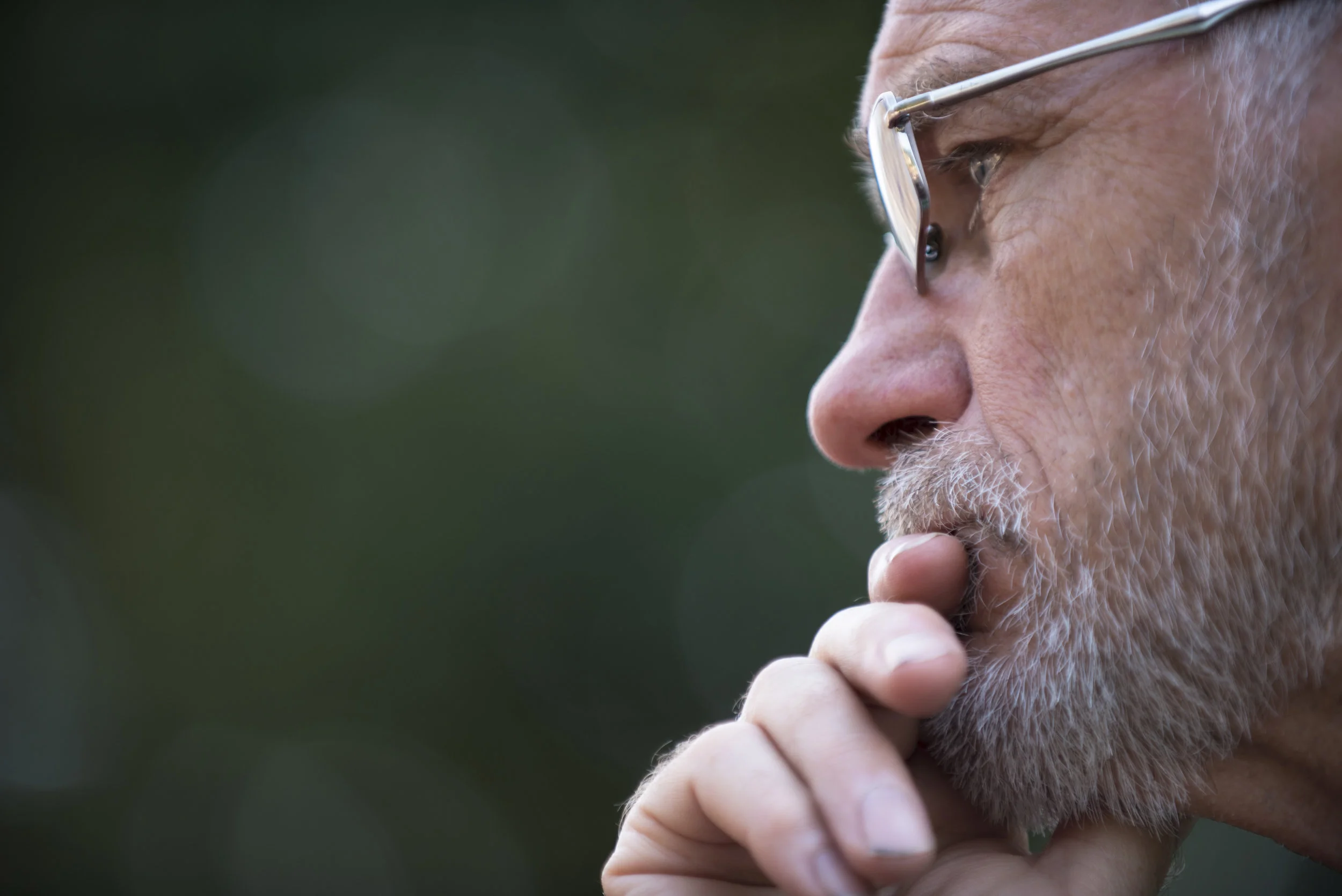 Stephen Zoeller listens during the West Virginia Overdose Awareness Day Tribute in Charleston, WV on August 27, 2016. 