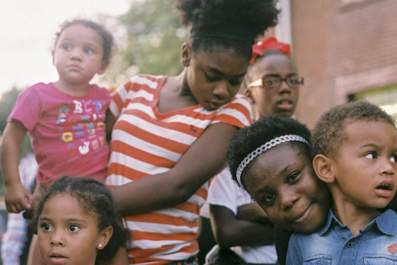  Smoketown residents during the Smoketown Get-Down street festival. Louisville, KY. 