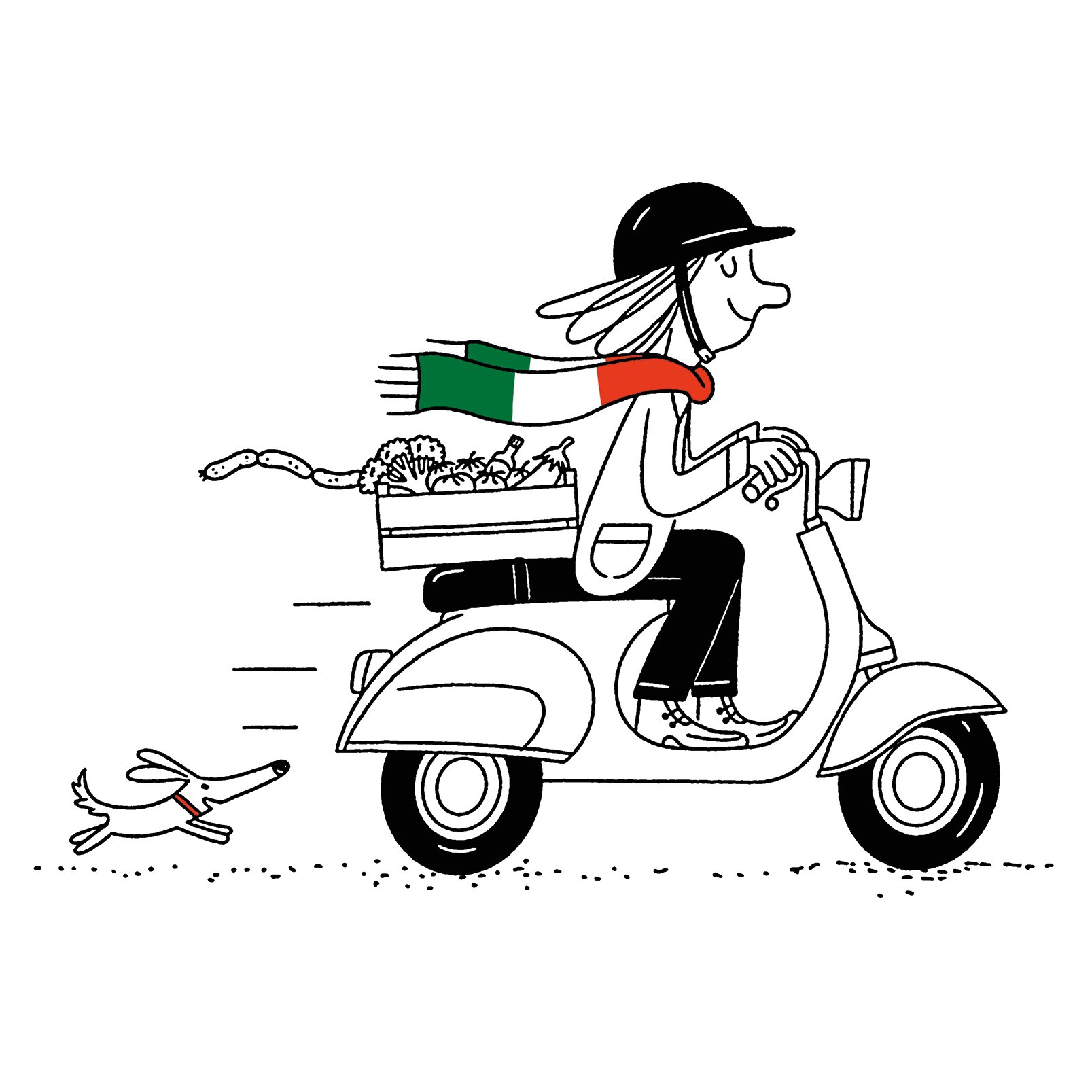 Italian Trattoria - Food Life Style Scooter - illustration - Arnaud Boutin