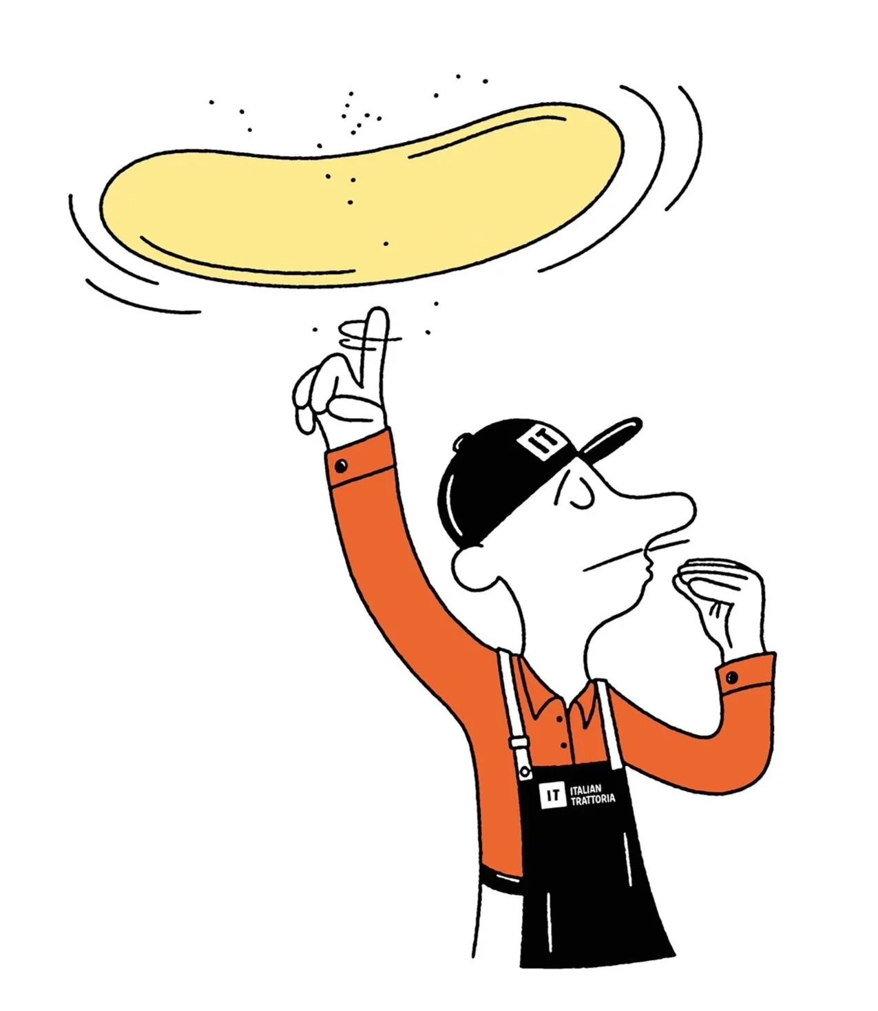Italian Trattoria - Food Life pizzaiolo - Illustration - Arnaud Boutin