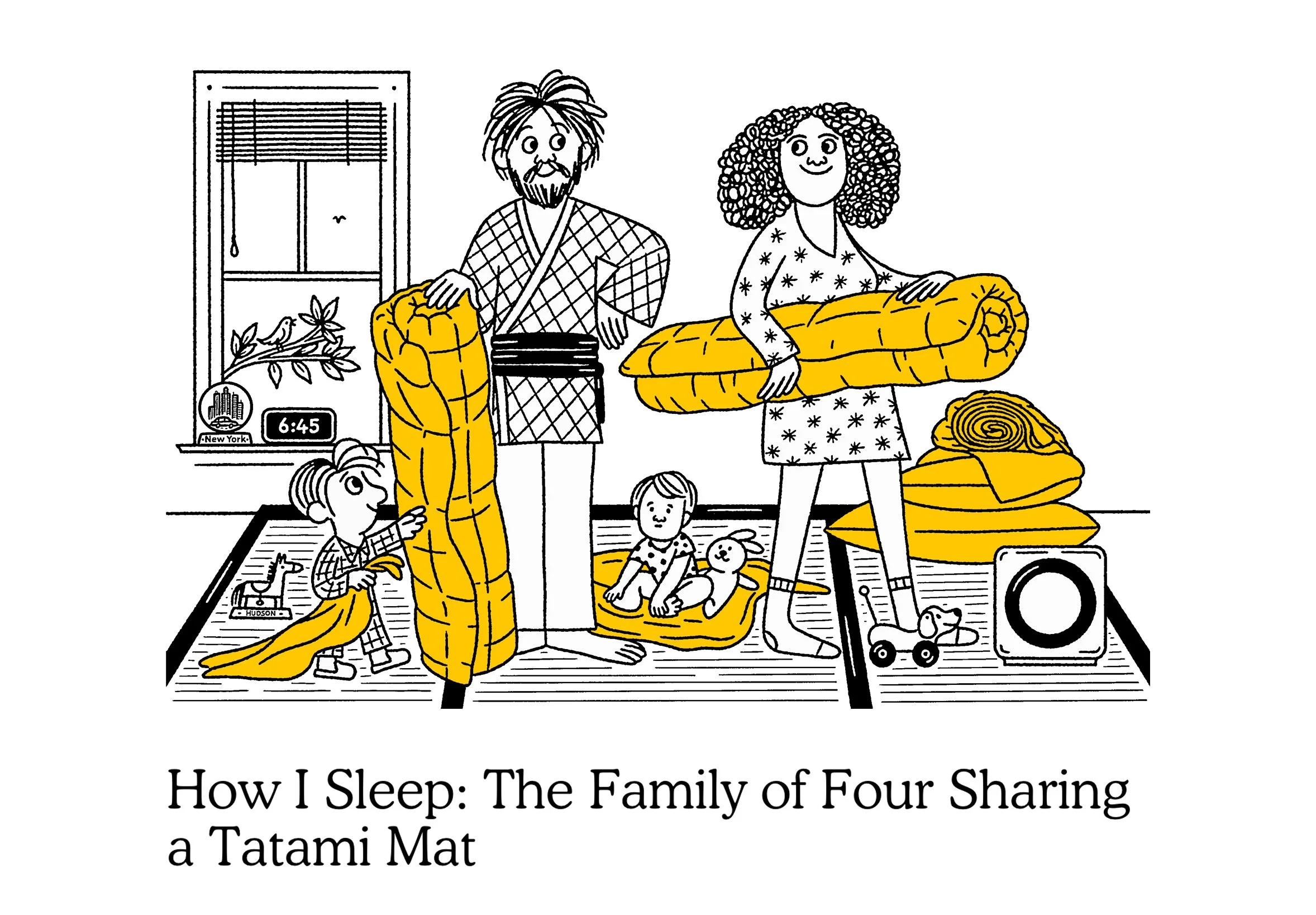 NYMAG - FAMILY TATAMI - SLEEP - ILLUSTRATION -  ARNAUD BOUTIN