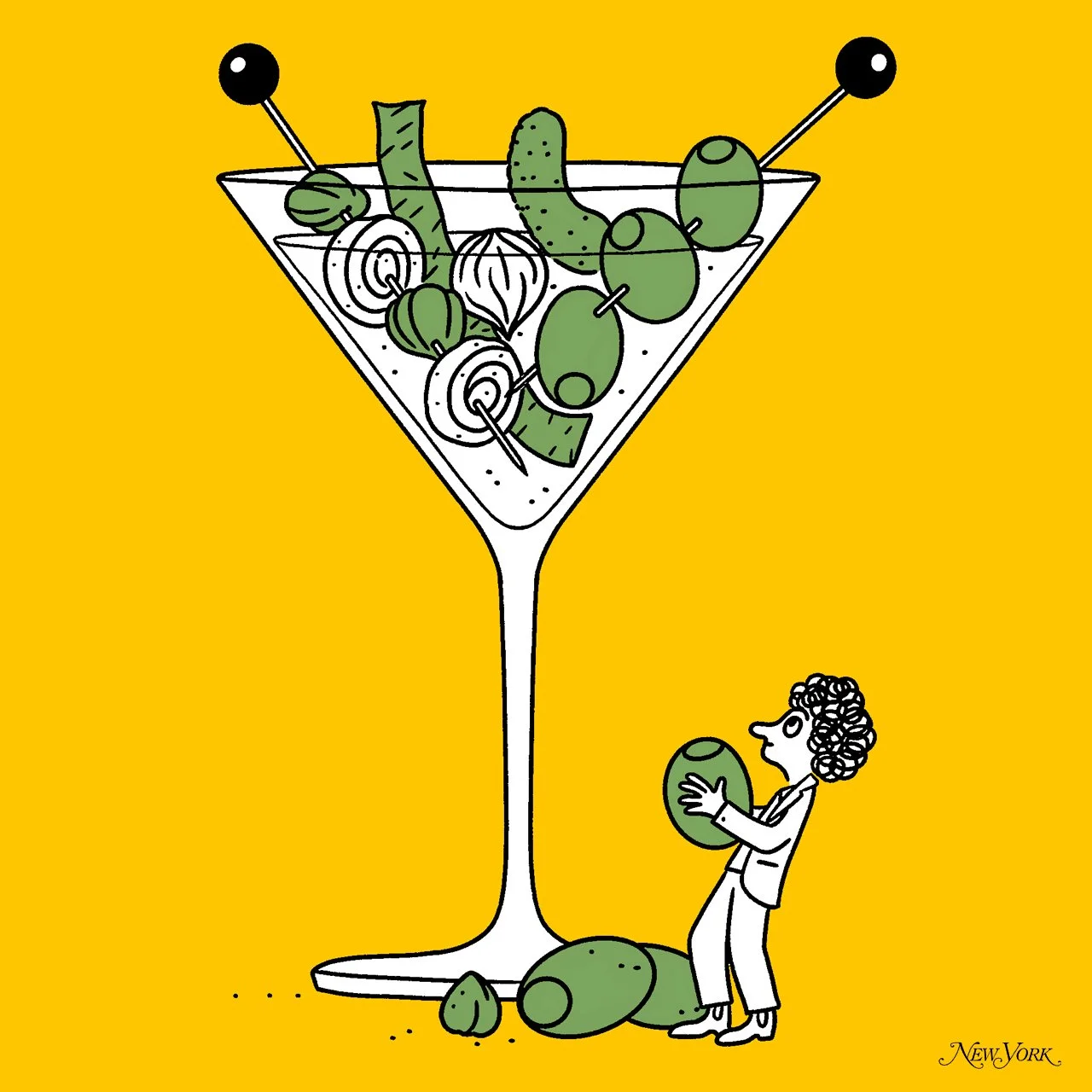 DIRTY MARTINI - Spirits - Cocktail - illustration - Arnaud Boutin - NEW YORK MAGAZINE