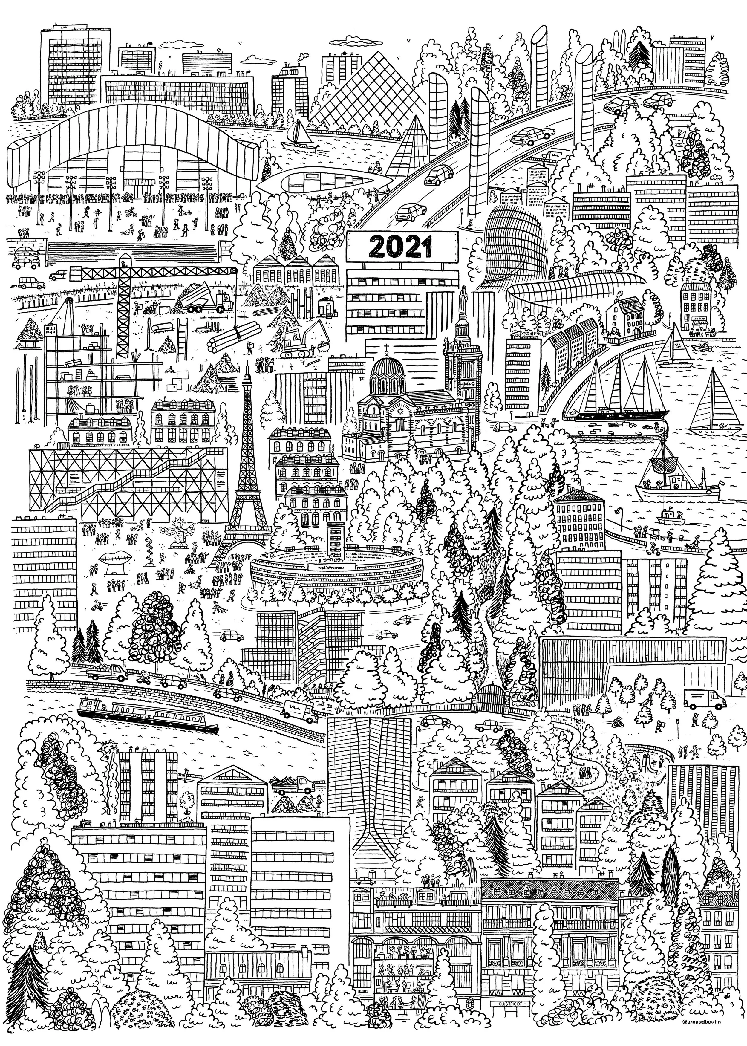 ILLUSTRATION TERRITORIAL - CITY -  Ligne claire