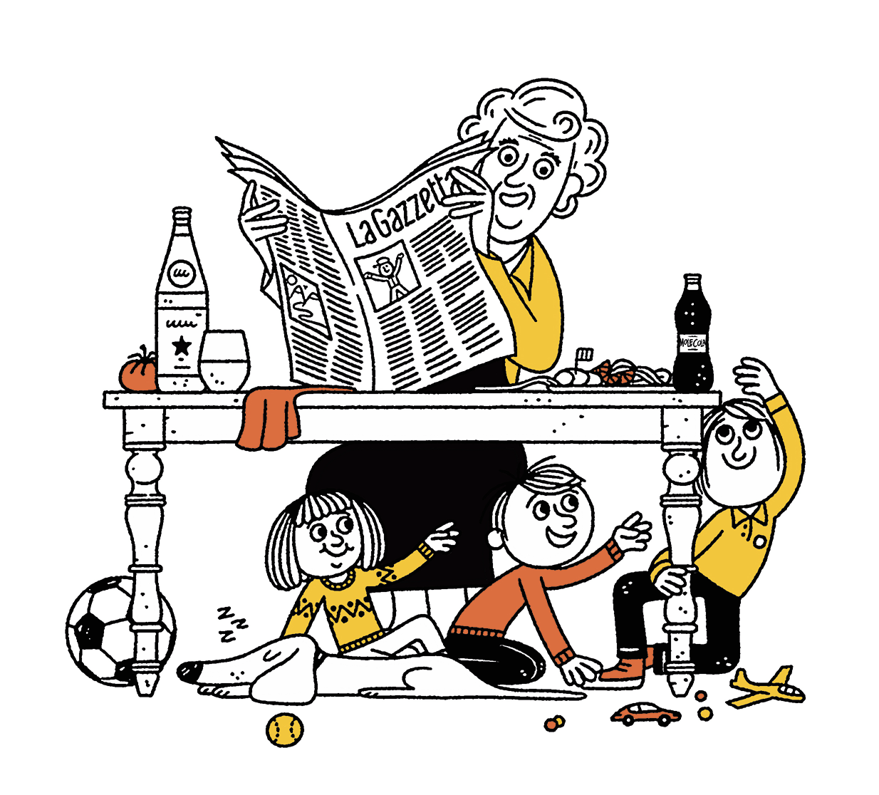 Italian Trattoria - Food Life Nonna Kids - Illustration - Arnaud Boutin