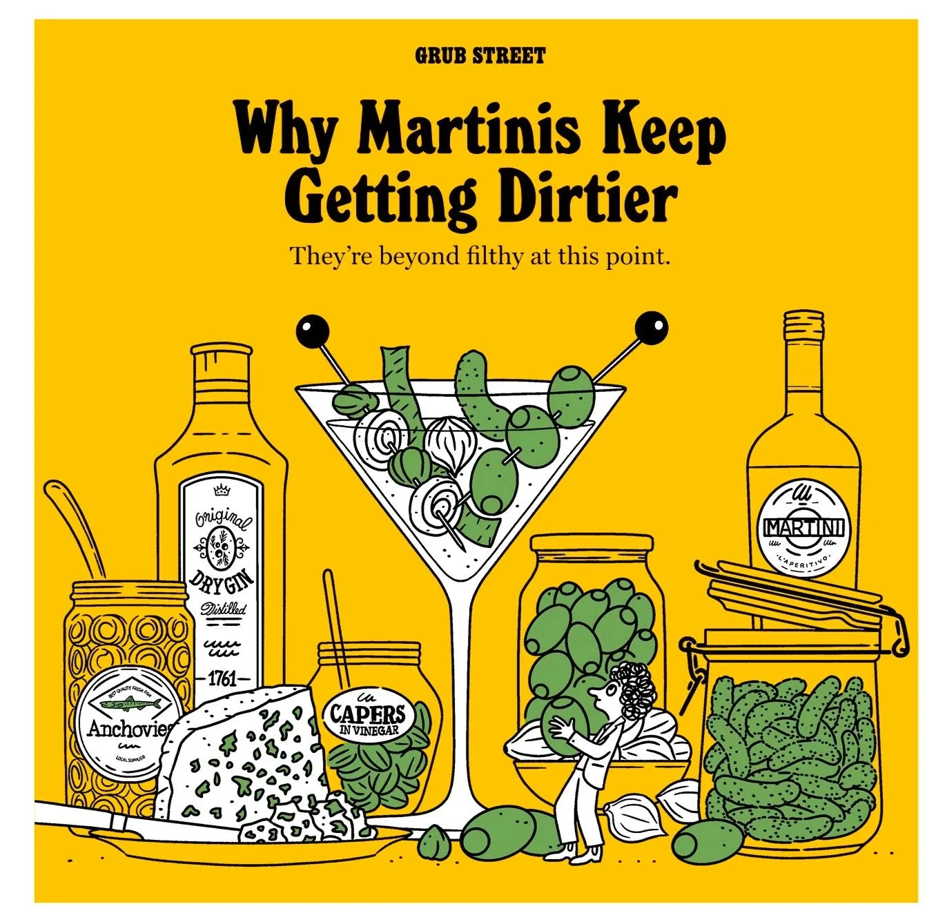 DIRTY MARTINI - Spirits - Cocktail - illustration - Arnaud Boutin - NEW YORK MAGAZINE