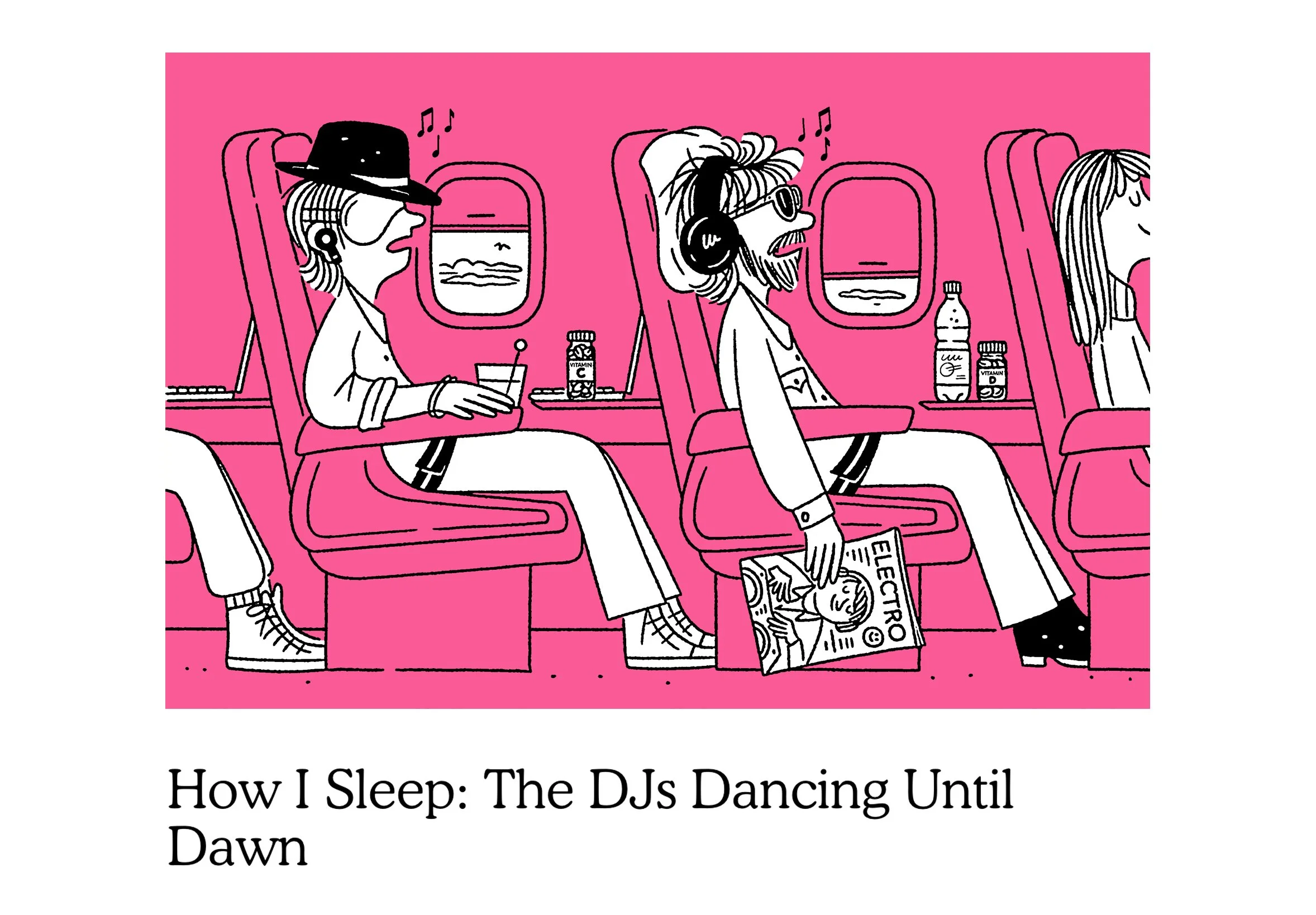 NYMAG - DJs MUSIC FLY- SLEEP - ILLUSTRATION - ARNAUD BOUTIN