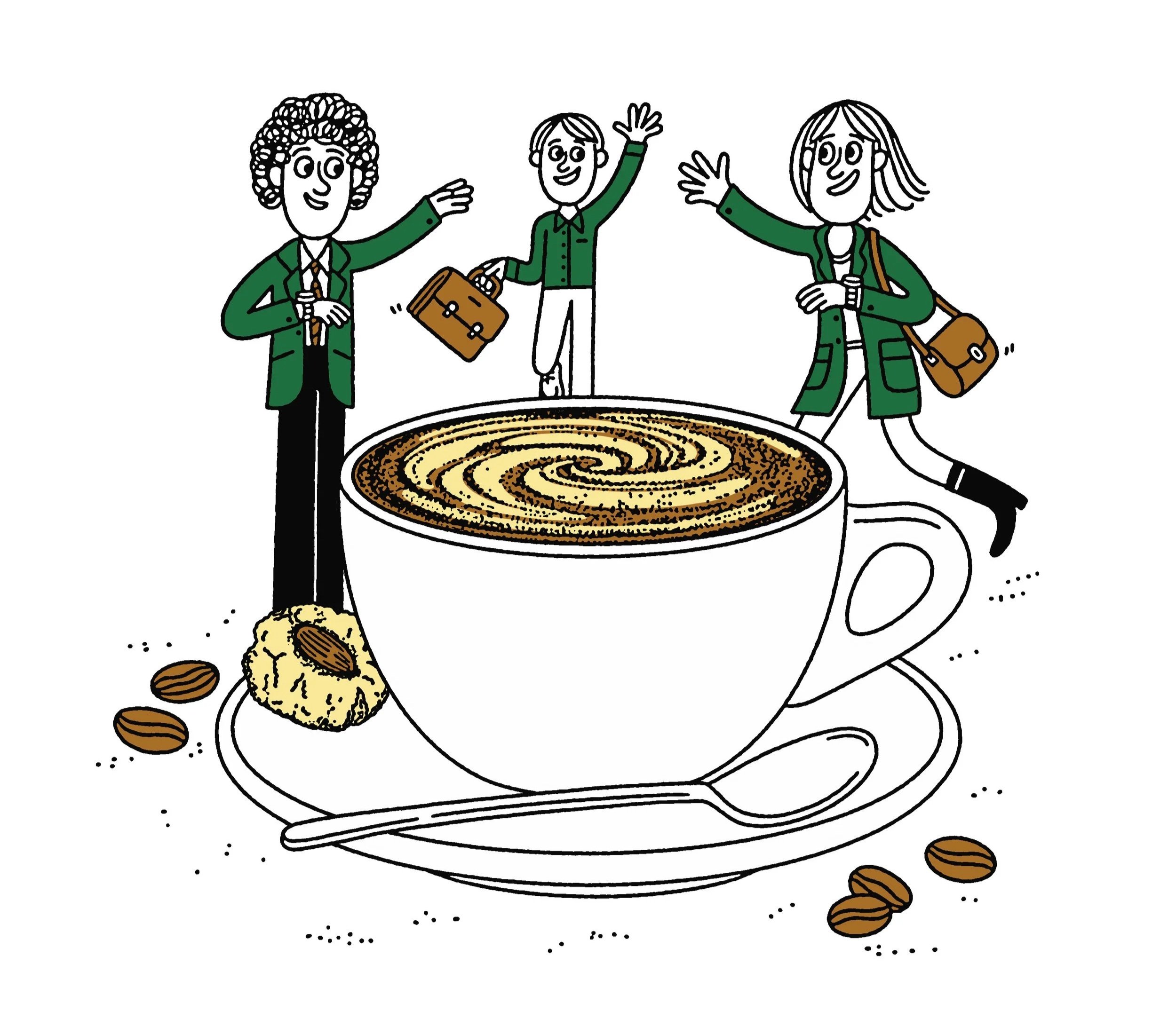 Italian Trattoria - Food Life Cappuccino Cafe - Illustration - Arnaud Boutin
