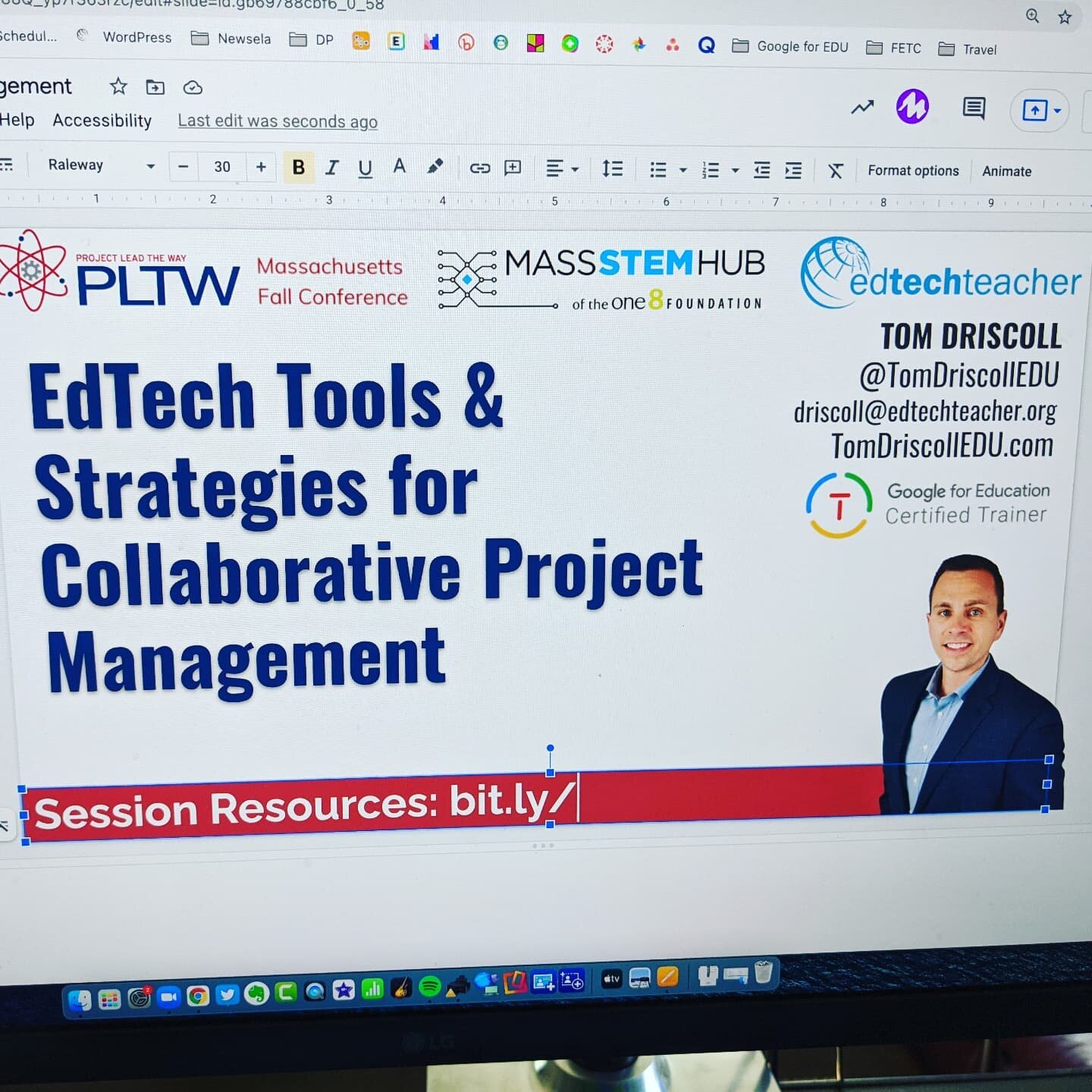 Looking forward to presenting at next week's @pltworg Fall Conference at @wpi! Final touches on presentations, thanks to Stephanie Cunningham and the @mass_stemhub team for putting this live event together! https://t.co/TnE8lZaoGP
