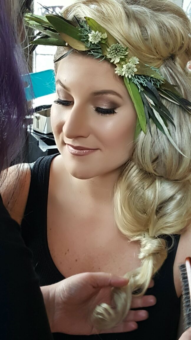 Erin from sERINdipity Hair & Kate from Kadien Artistry doing the final touches before shooting! 