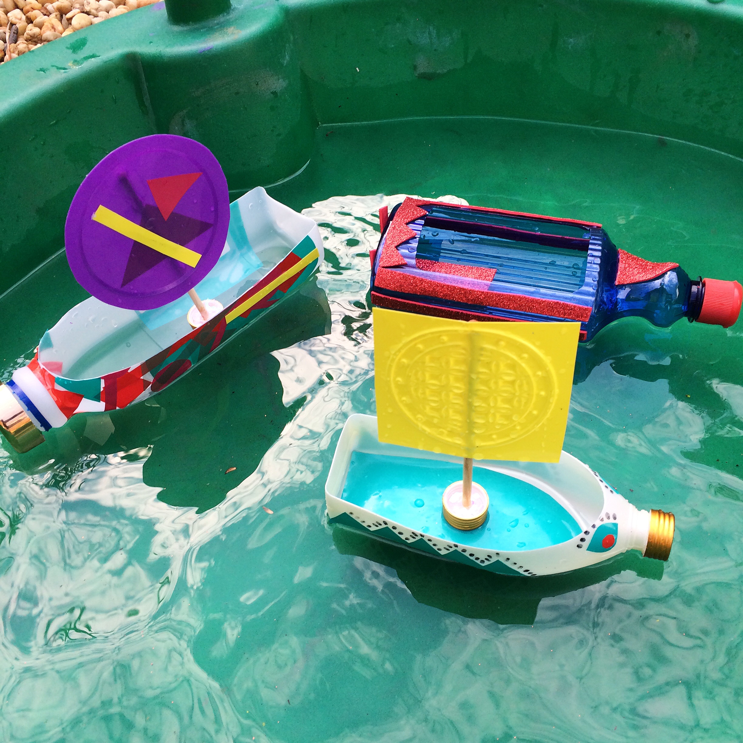 plastic bottle boats — handy with scissors boat crafts