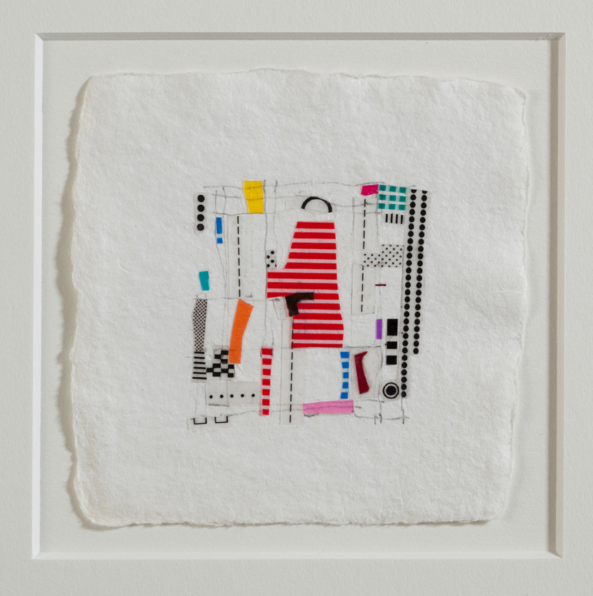 Lila , 2015, linetape on paper, 2.5 x 2.5 inches (sold)