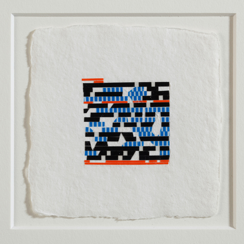 Golden , 2015, linetape on paper, 2.5 x 2.5 inches
