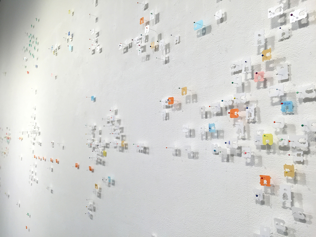   Best By,  2015, mixed media wall installation, 10 x 31 feet 