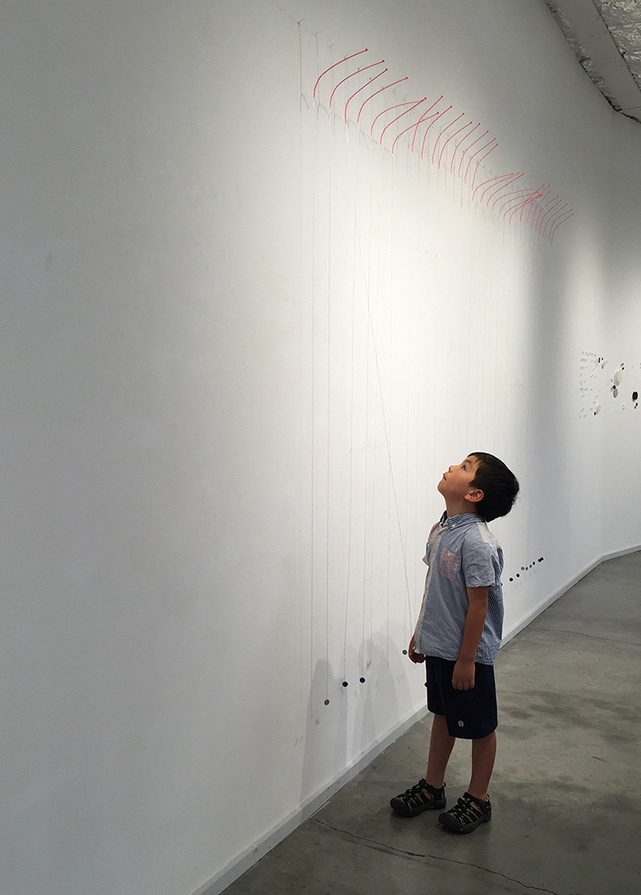 Ellipses, 2015, mixed media wall installation, 72 x 72 x 8 inches