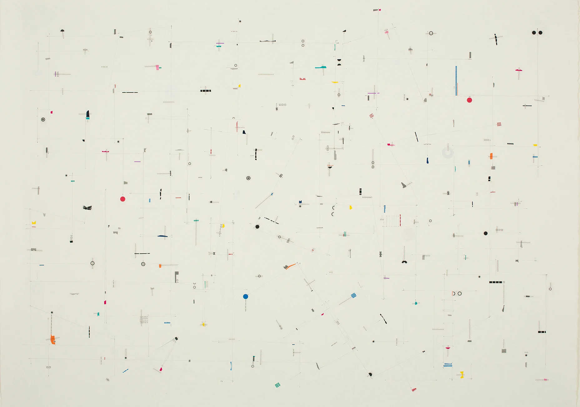 Insa, 2013, linetape on paper, 19 x 27 inches (sold)