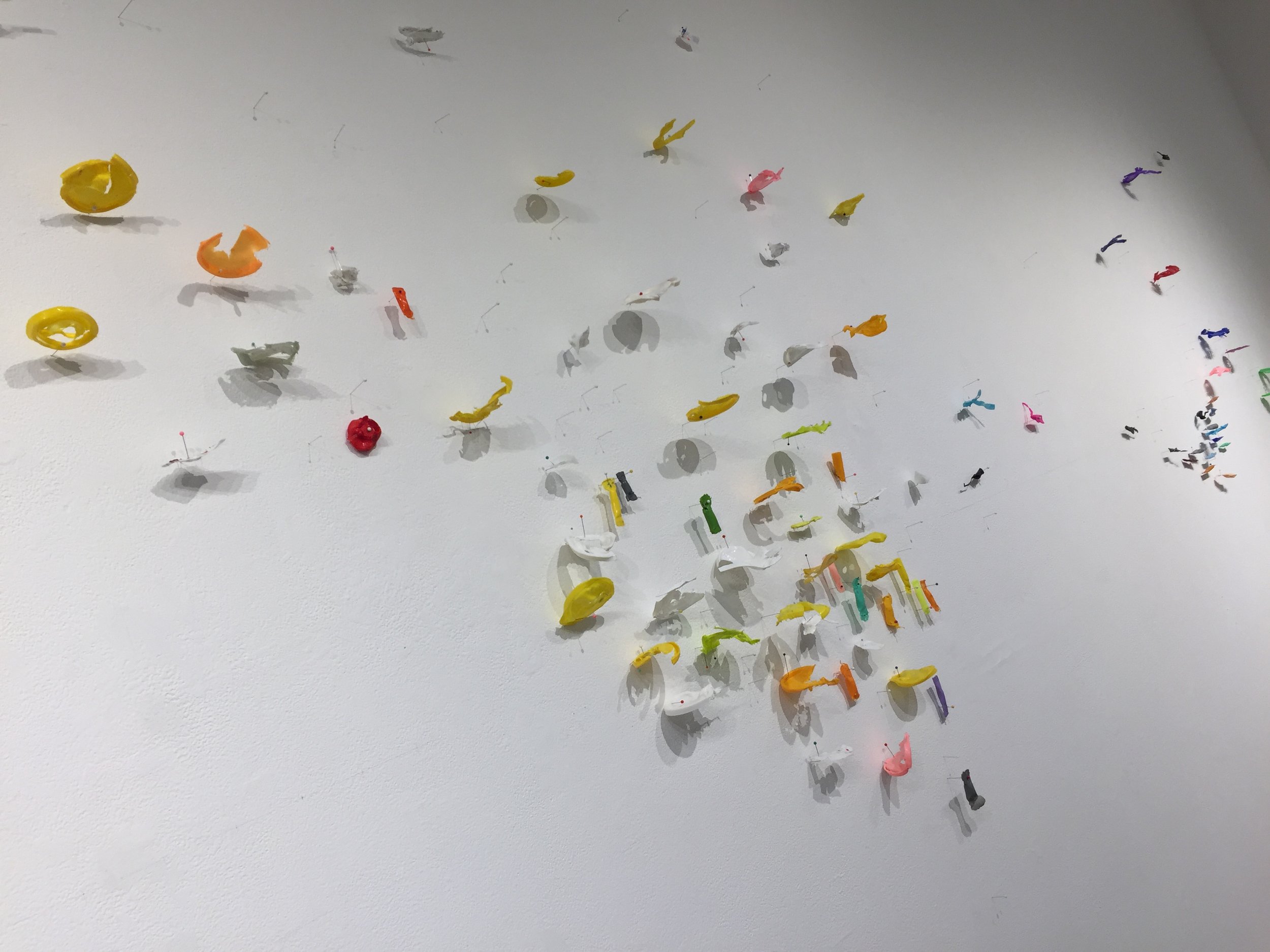   Sift,  2017, mixed media wall installation, 10 x 31 feet 