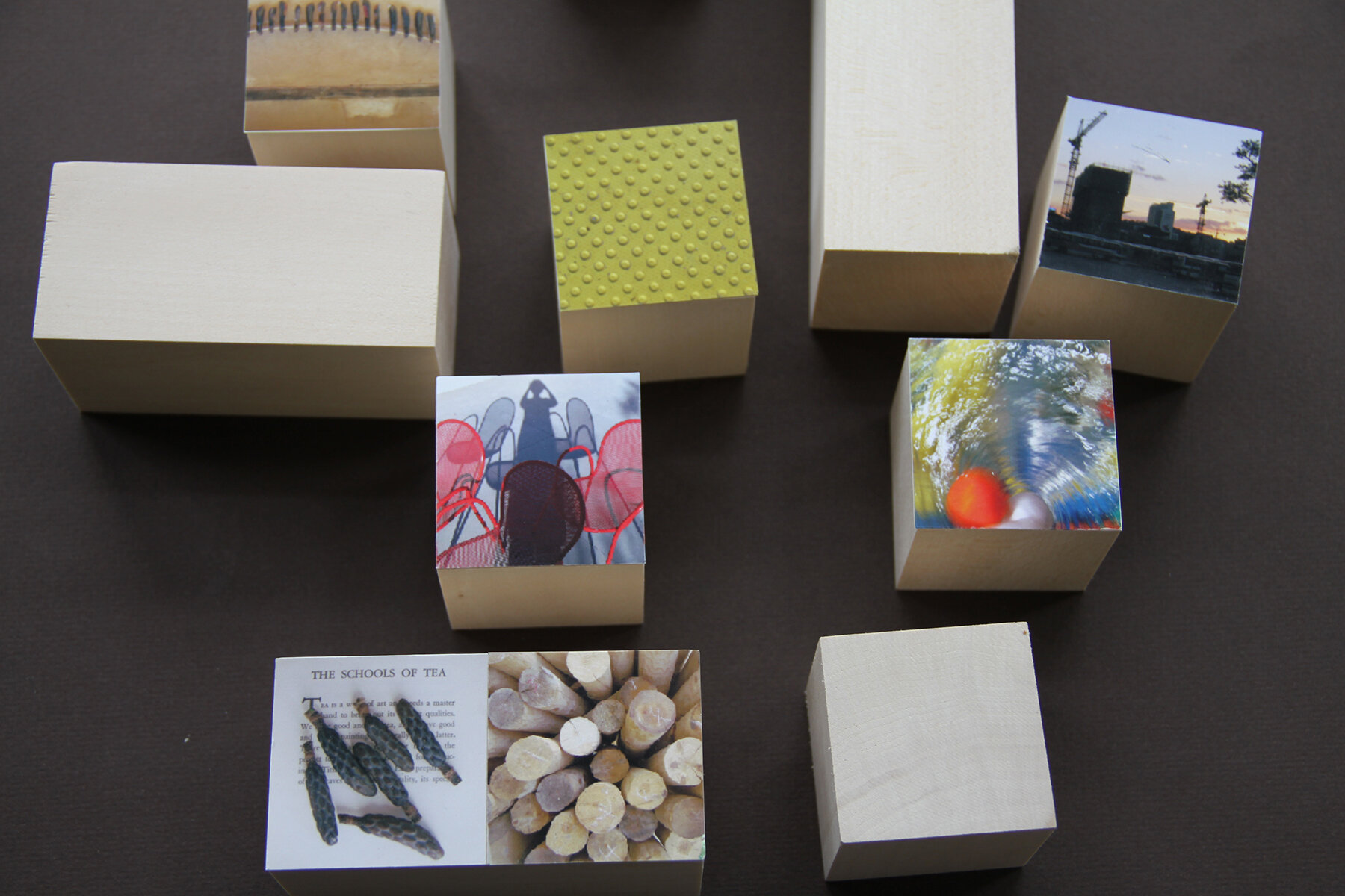   Glimpse  (detail), 2012, window installation, 7 x 8 x 2 feet (individual blocks  1 3/4” cubes) 