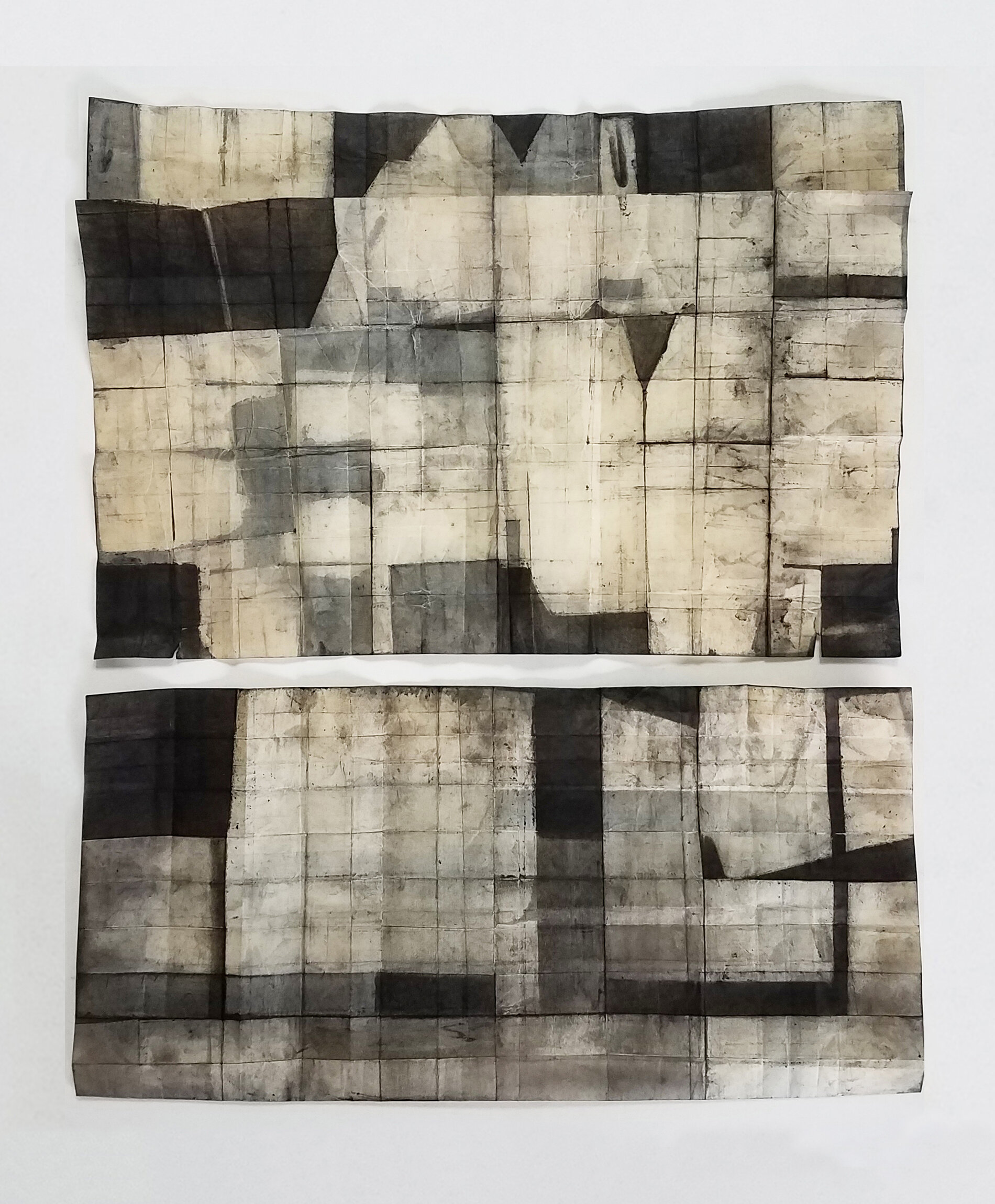  FD 21_02, 2021, charcoal and mineral oil on paper, 18 x 15 inches 