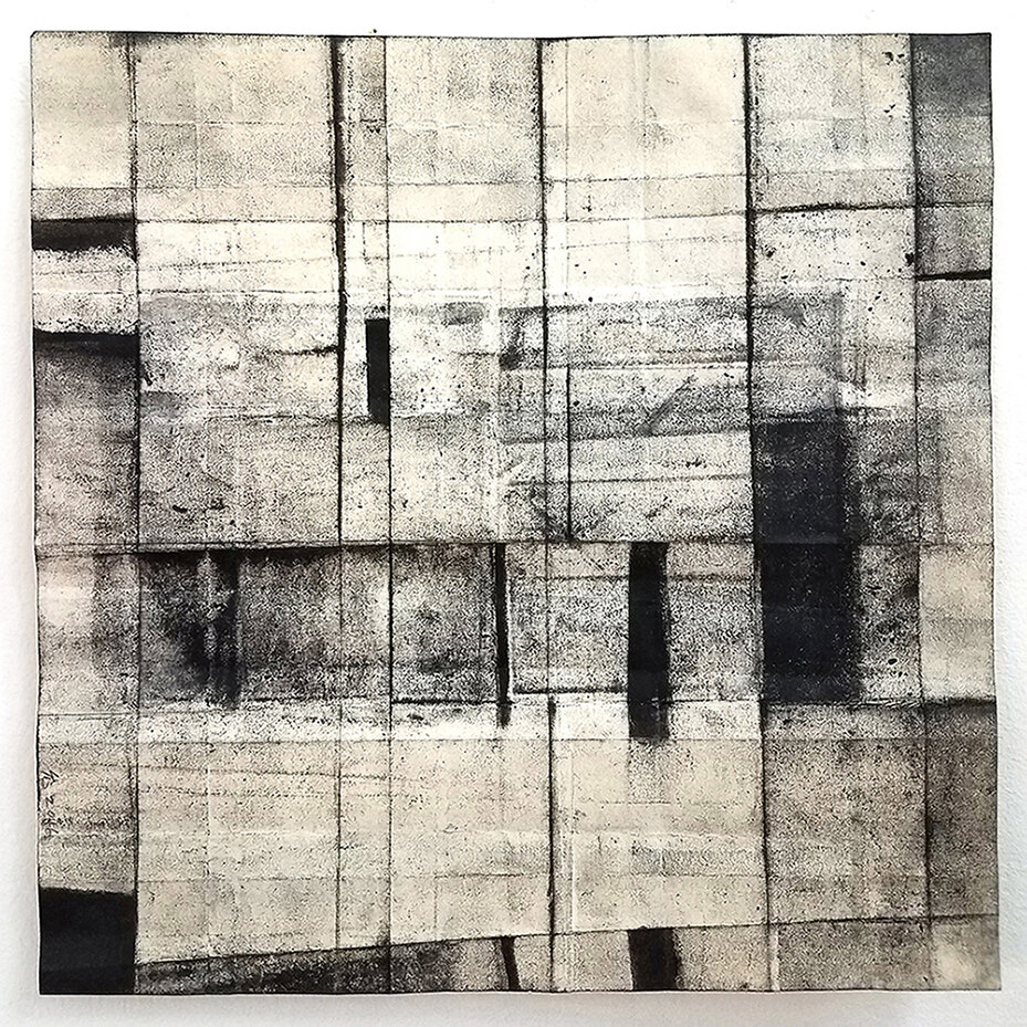  FD 21_04, 2021, charcoal and mineral oil on paper, 10 x 10 inches 