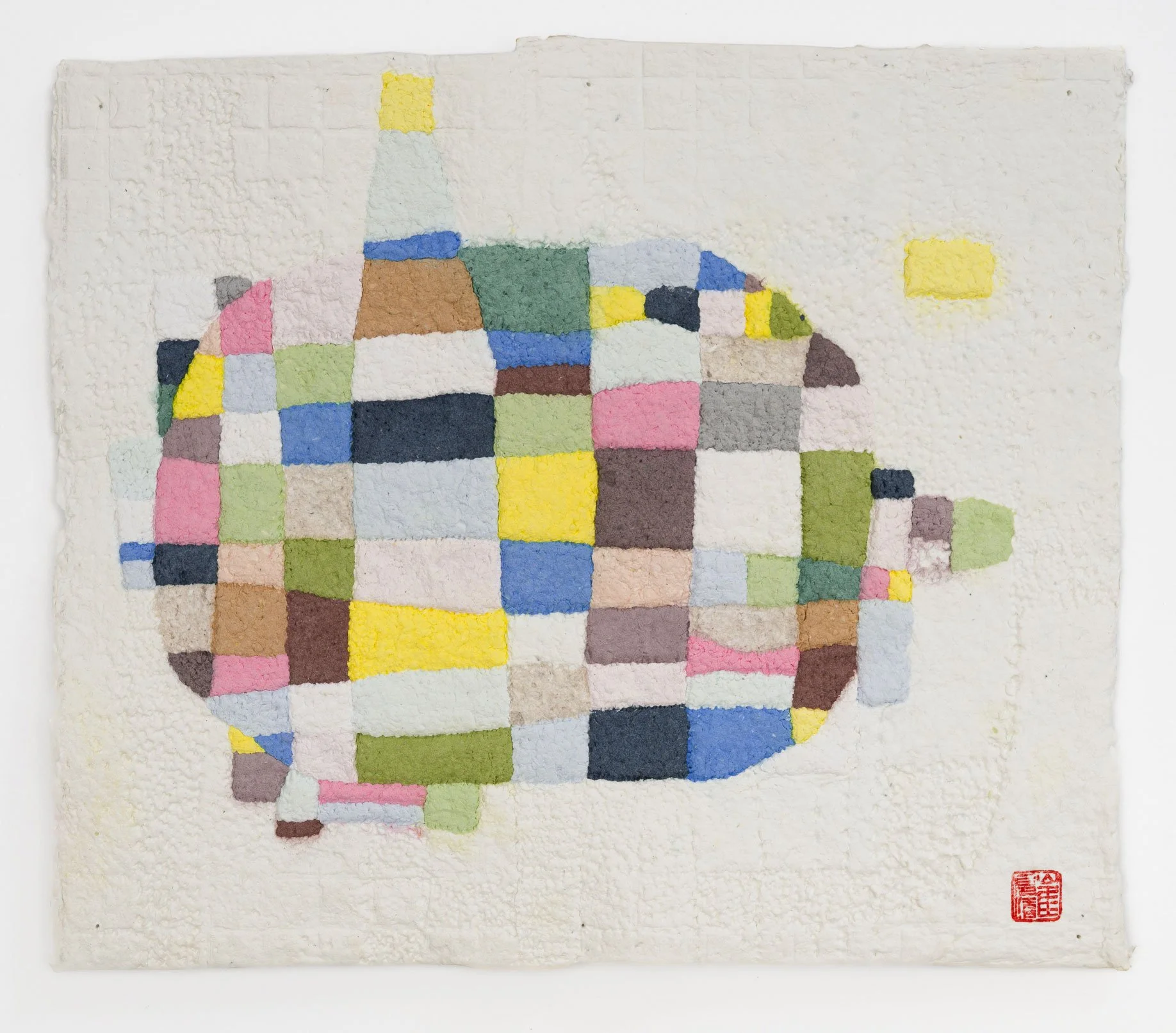   Untitled , 2025, cotton pulp painting, 11.5 × 13 inches 