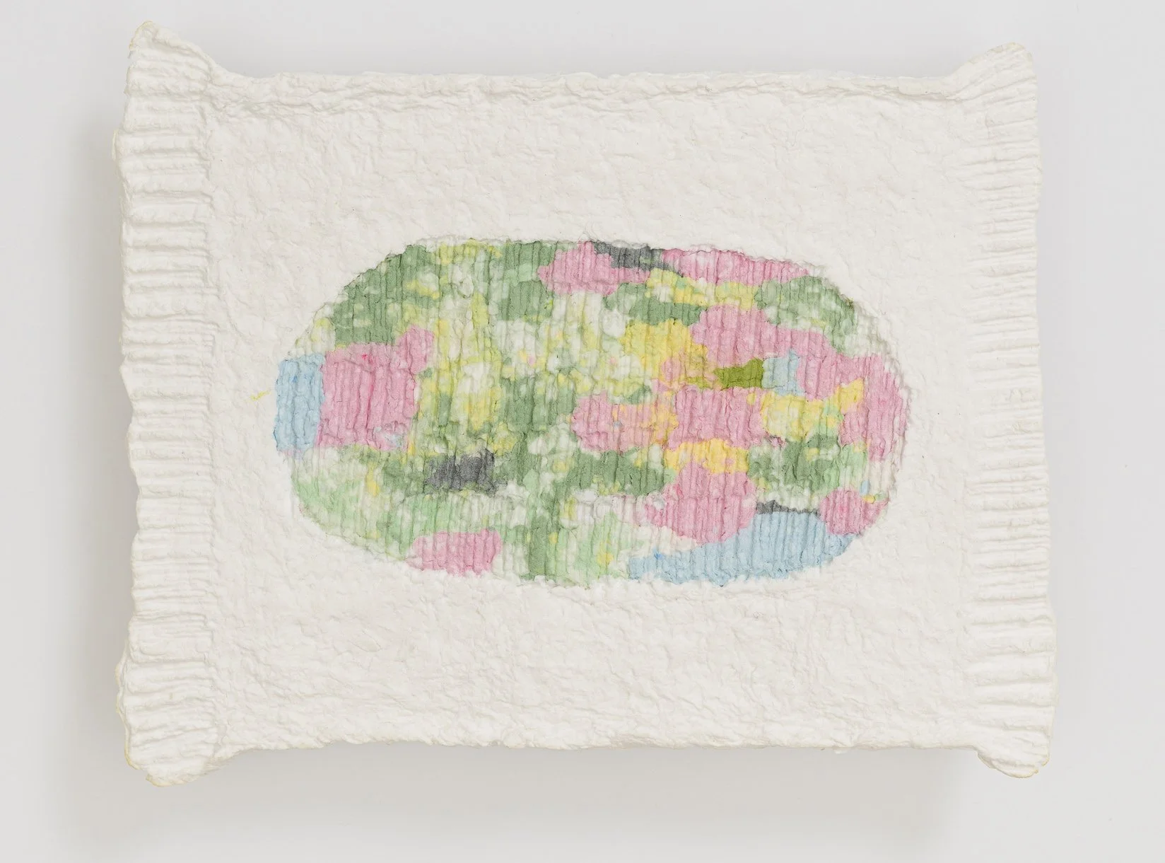   Untitled , 2025, cotton pulp painting, 5 × 8 inches 