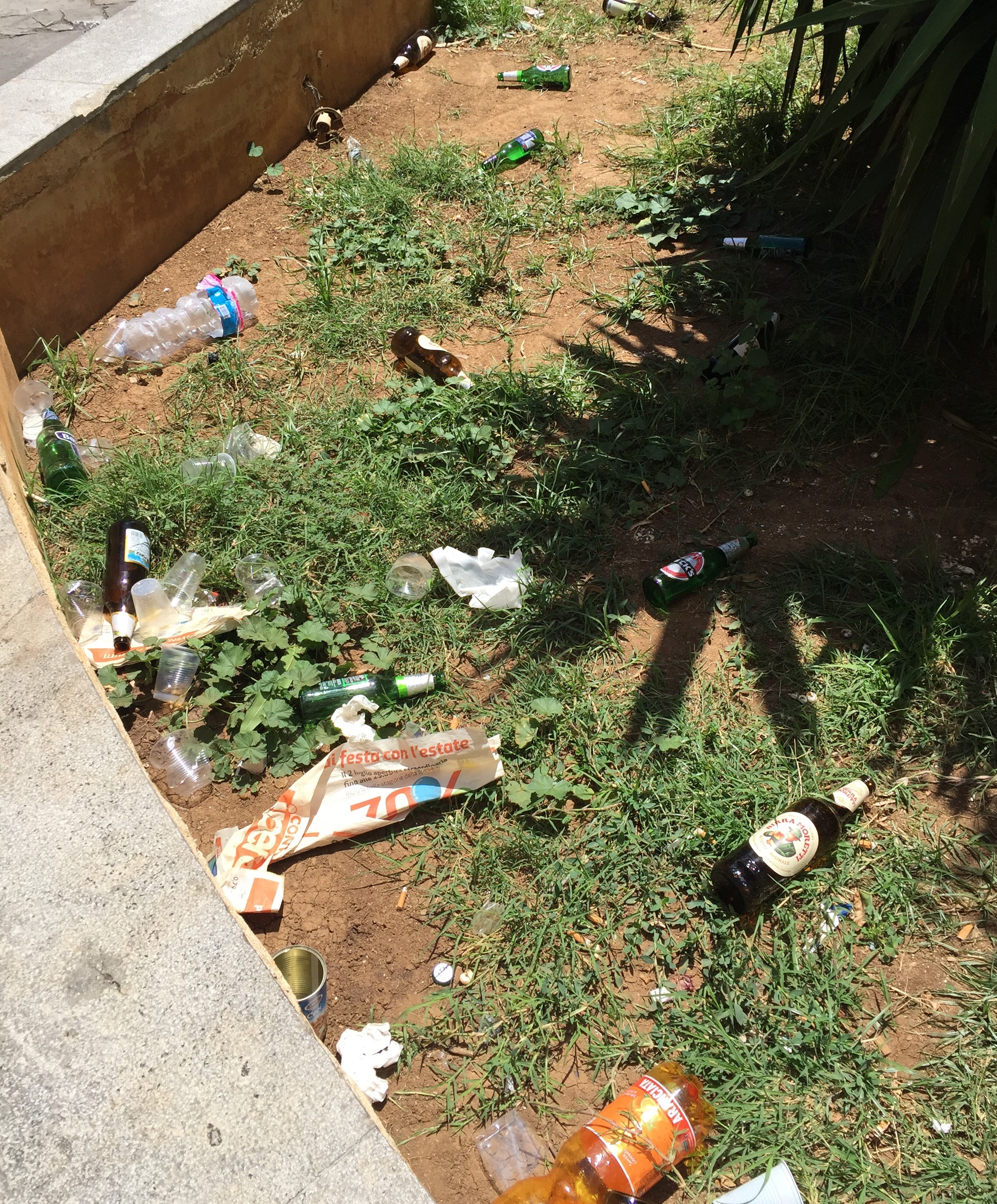 Garbage opposite our hotel in Palermo 