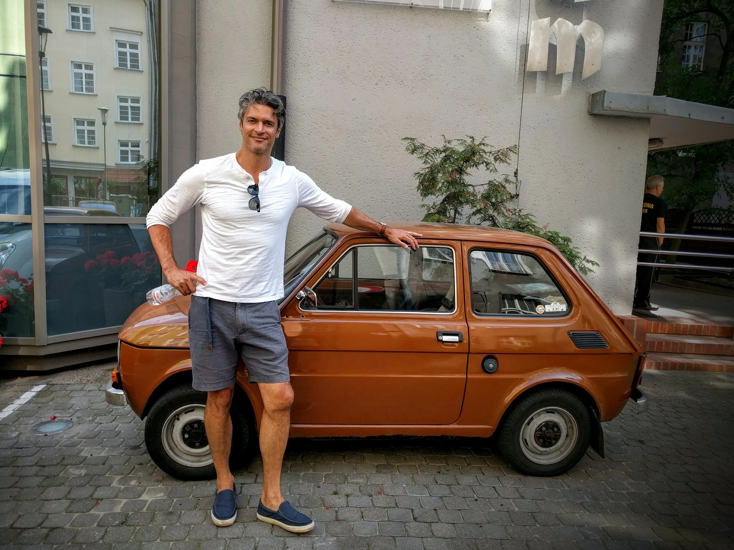 A Polski Fiat 126p in Gdansk. The car was produced in Poland with technology licensed from Fiat. It was designed to carry a family of 4.