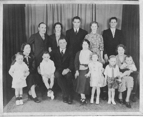 My great-grandparents (seated in the middle) and their extended family. My grandfather is standing in the middle. I know have even more reasons to be thankful to them.